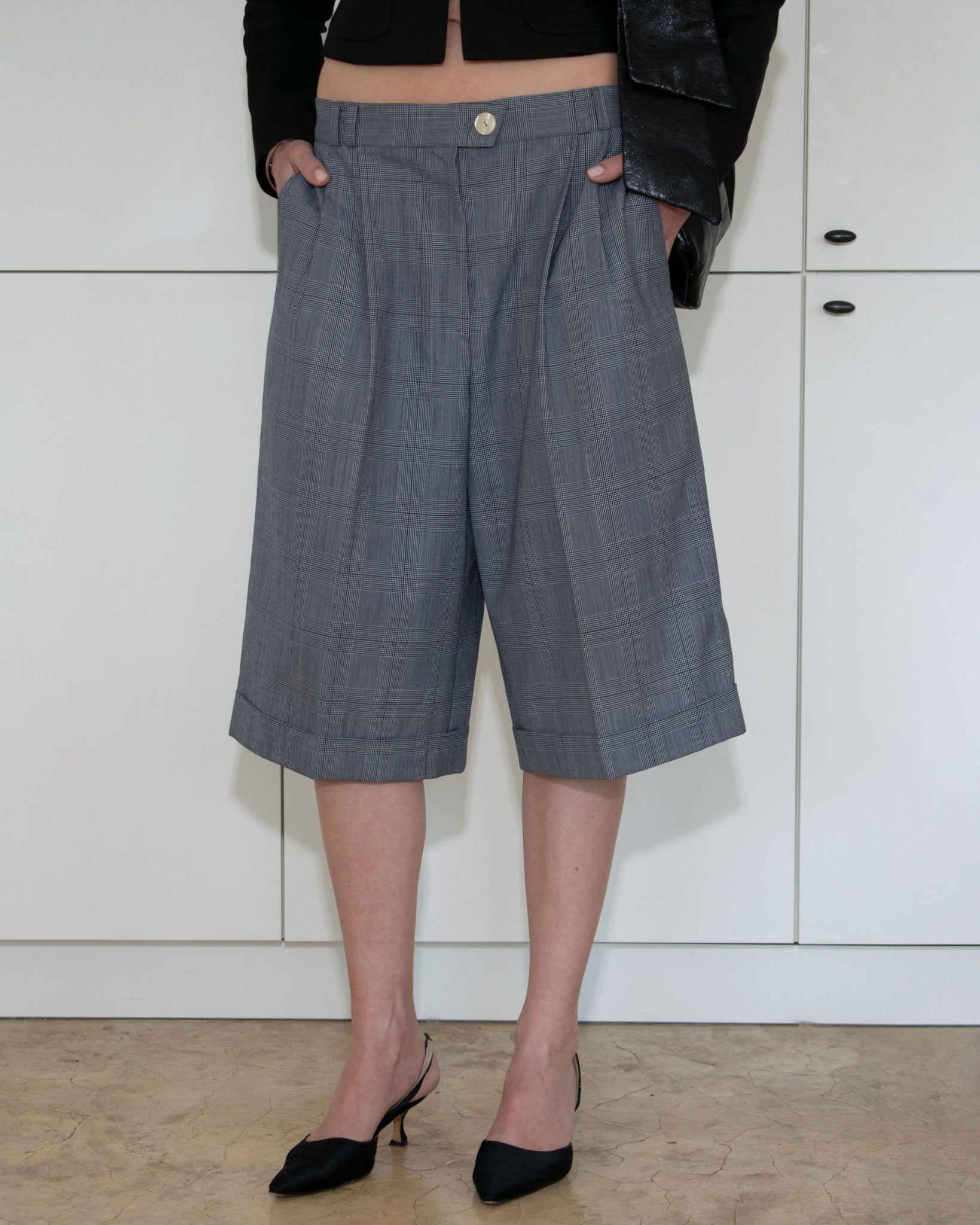Pleated Bermuda Shorts