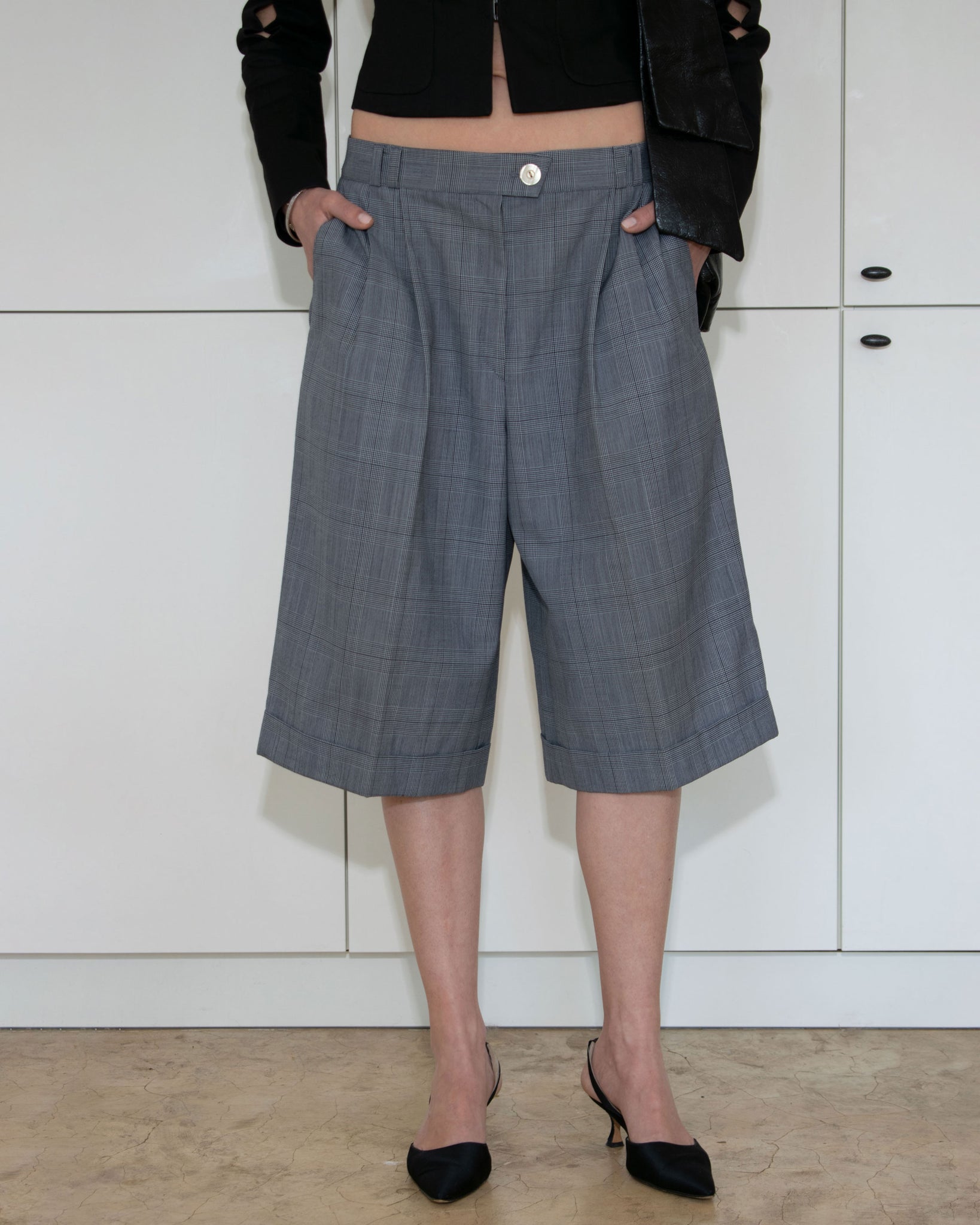 Pleated Bermuda Shorts
