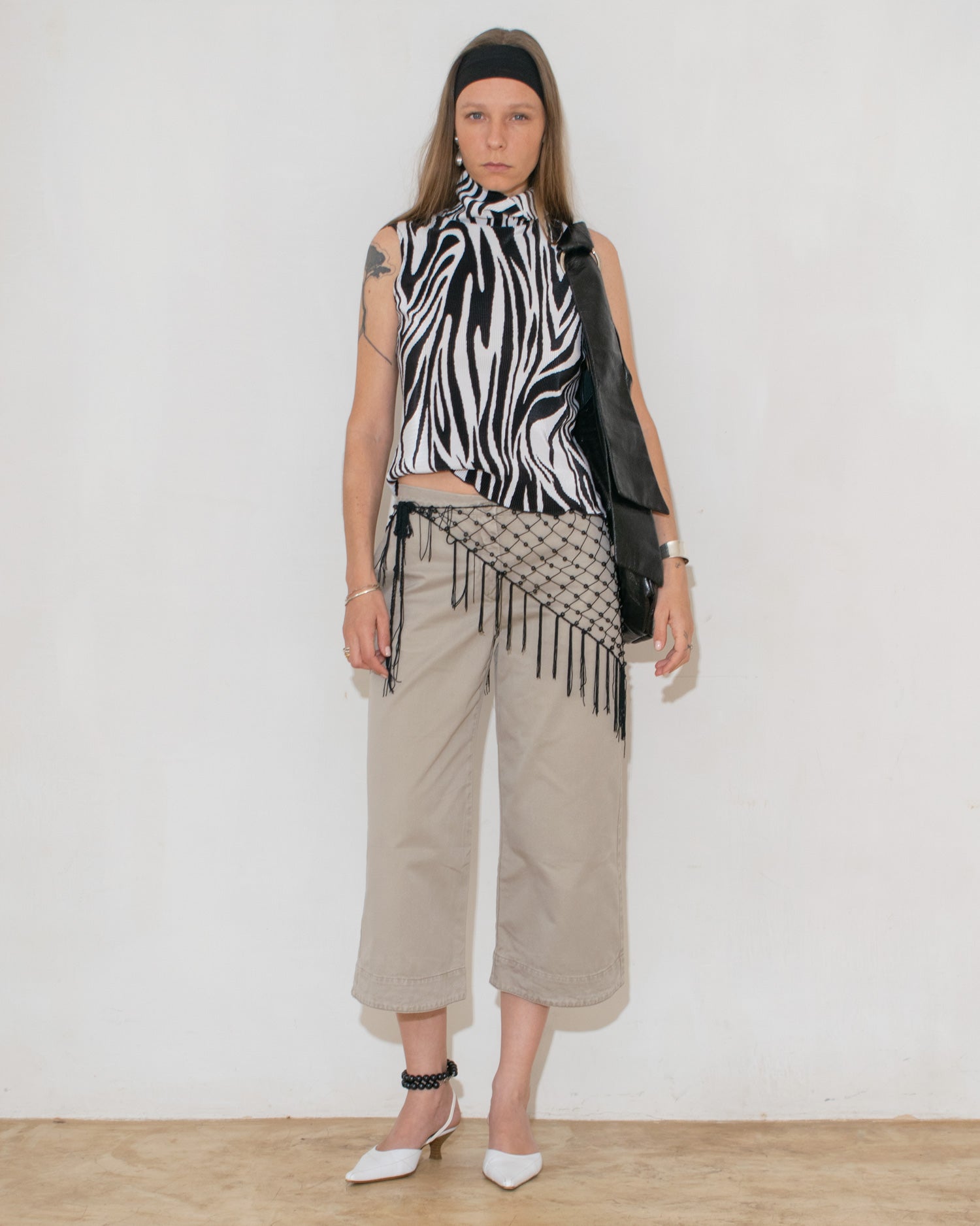 Plissé Zebra Top