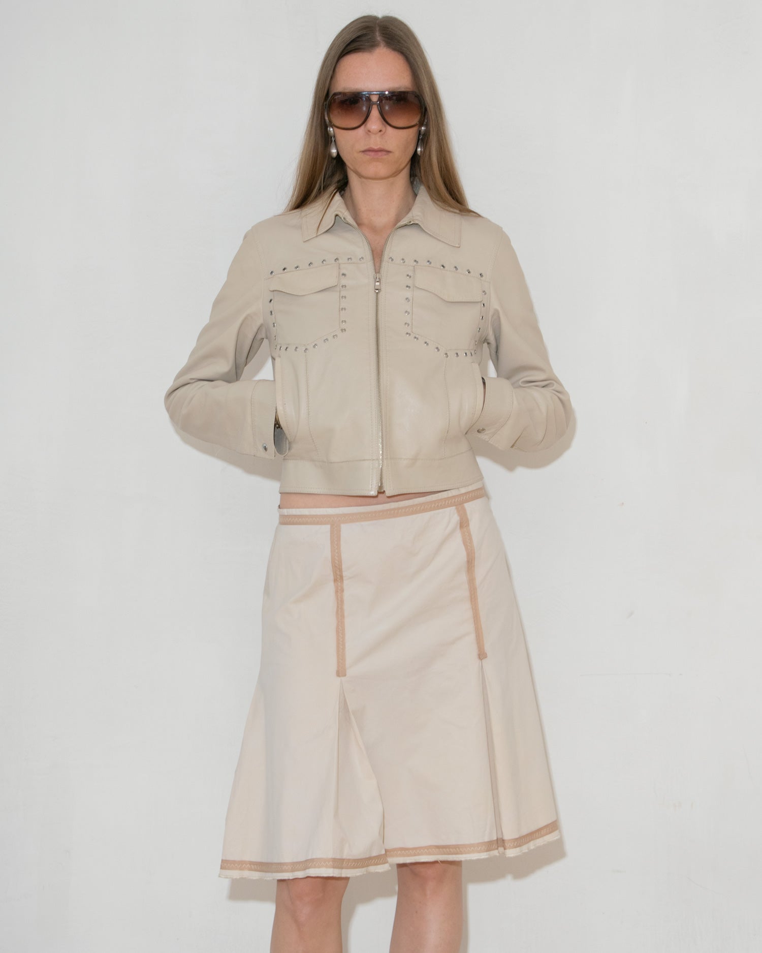 Leather Eyelet Jacket