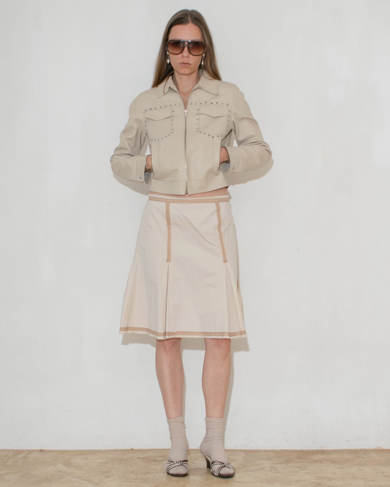 Leather Eyelet Jacket