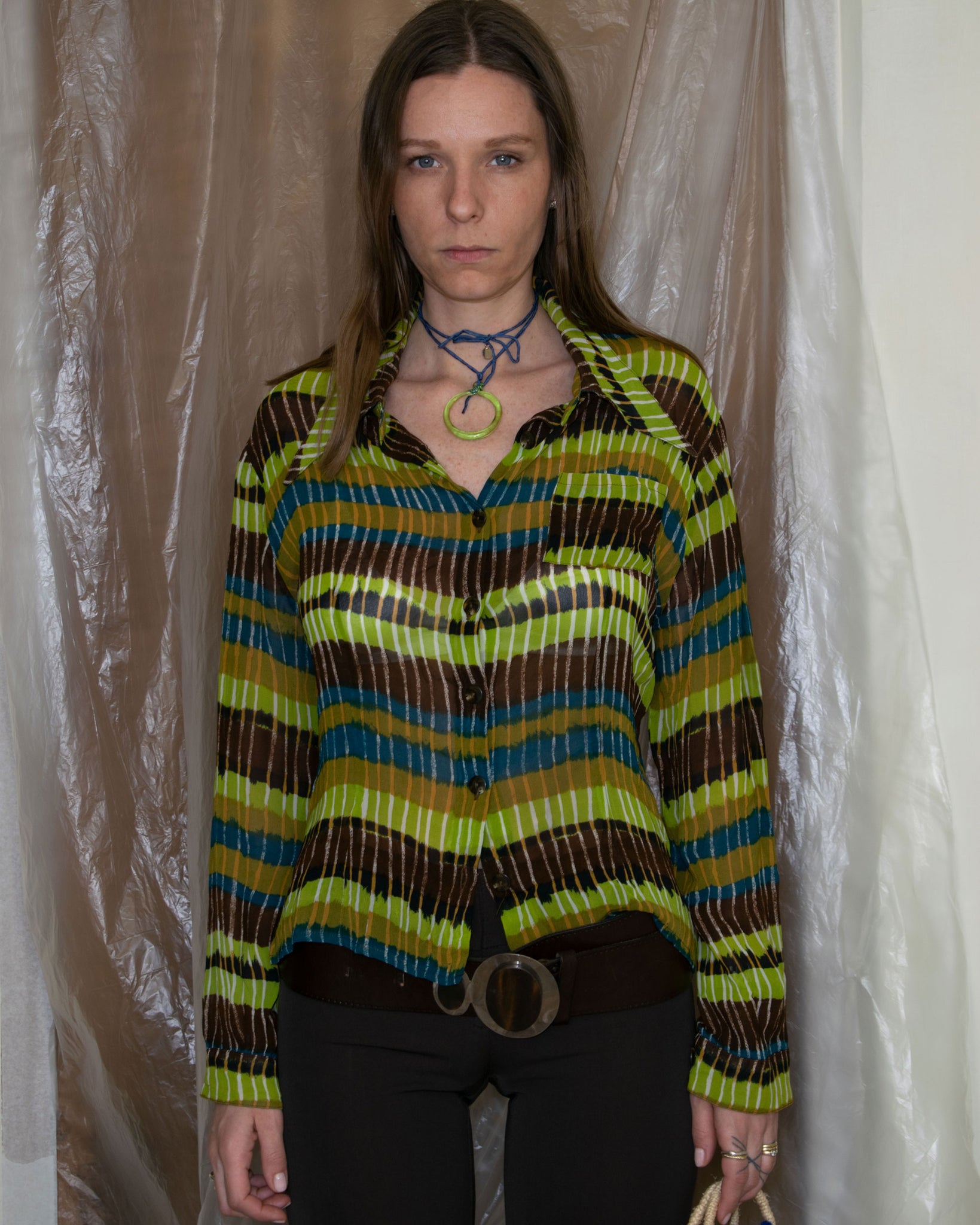 Striped Sheer Blouse