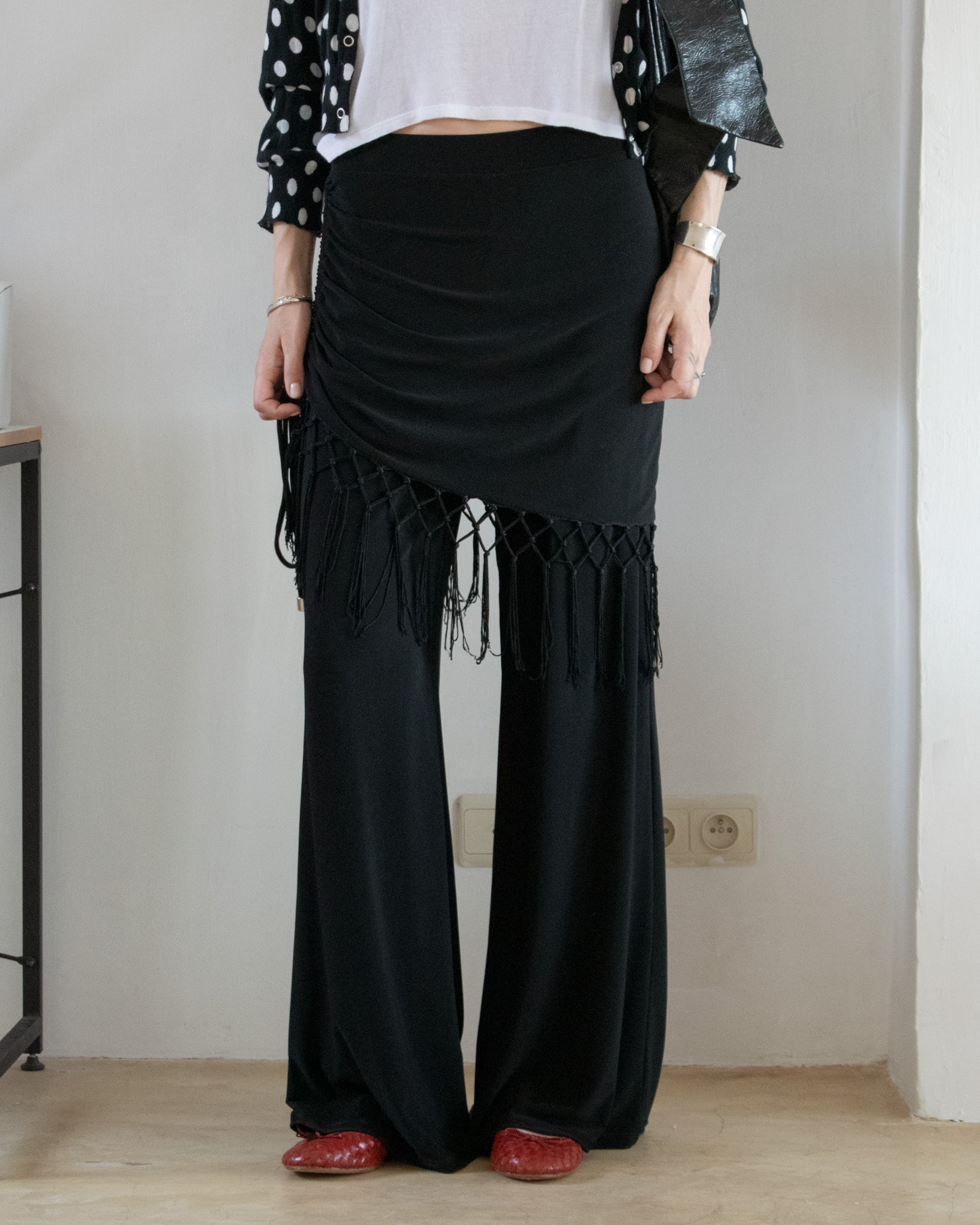 Asymmetric Skirt Pants