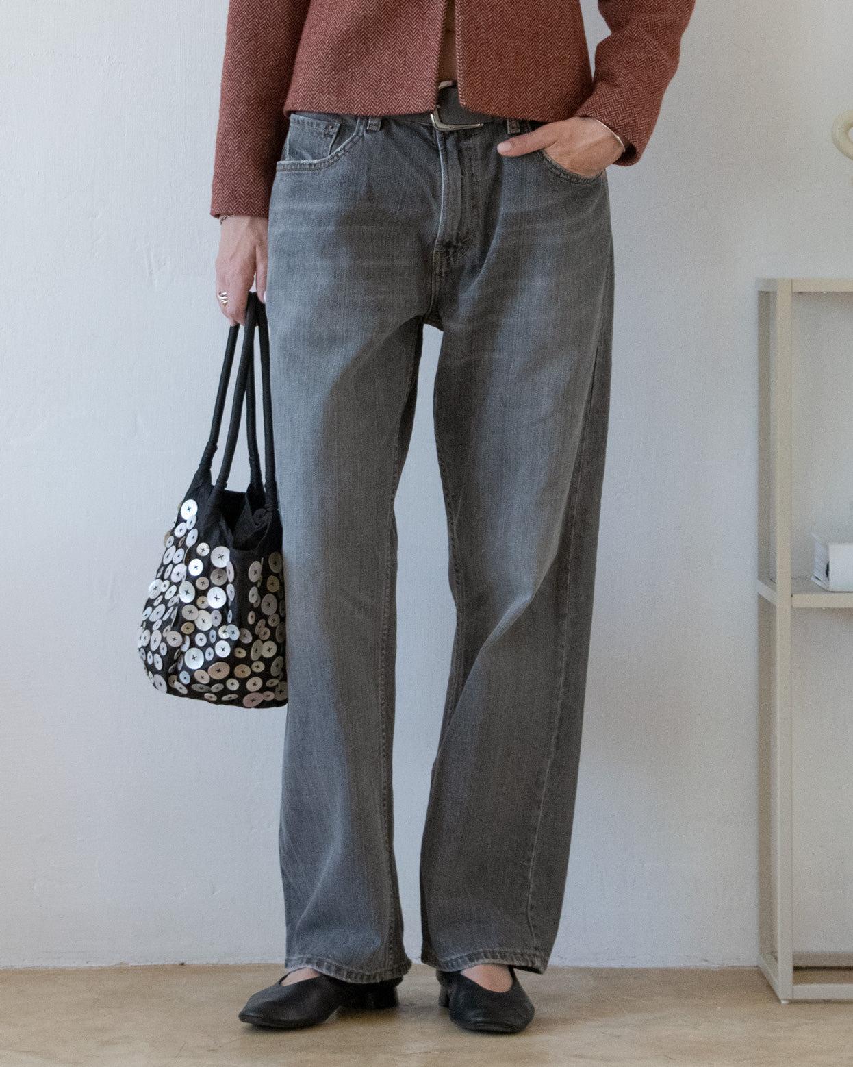 Gray Baggy Levi's
