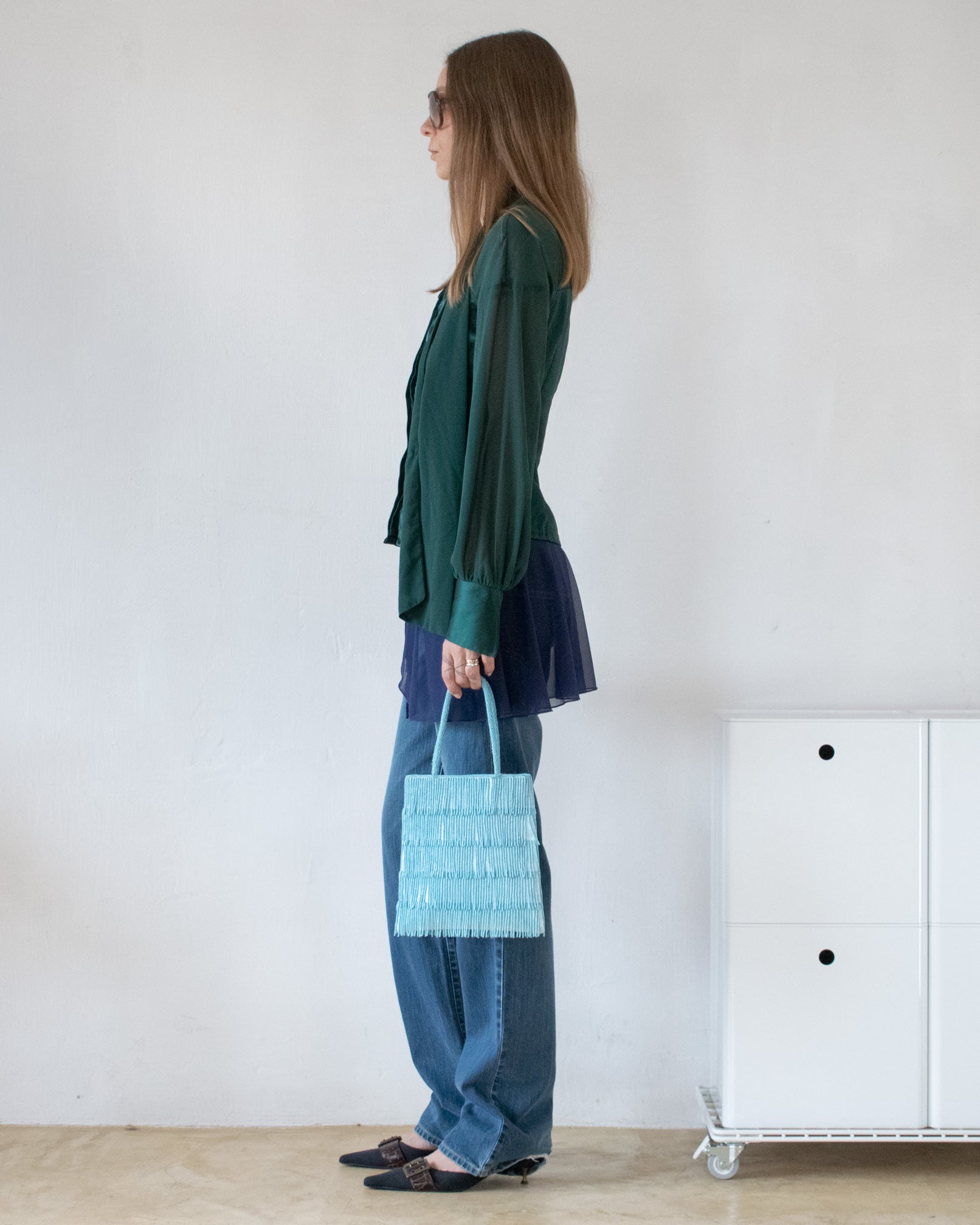Green Scarf Blouse