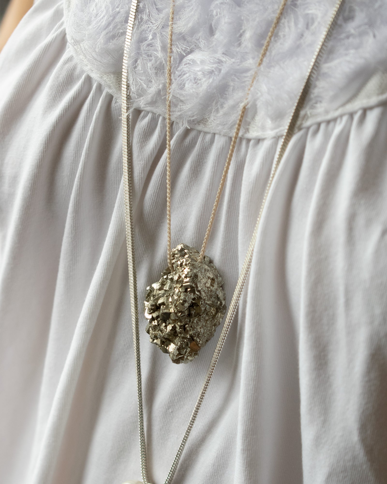 Pyrite Cord Necklace