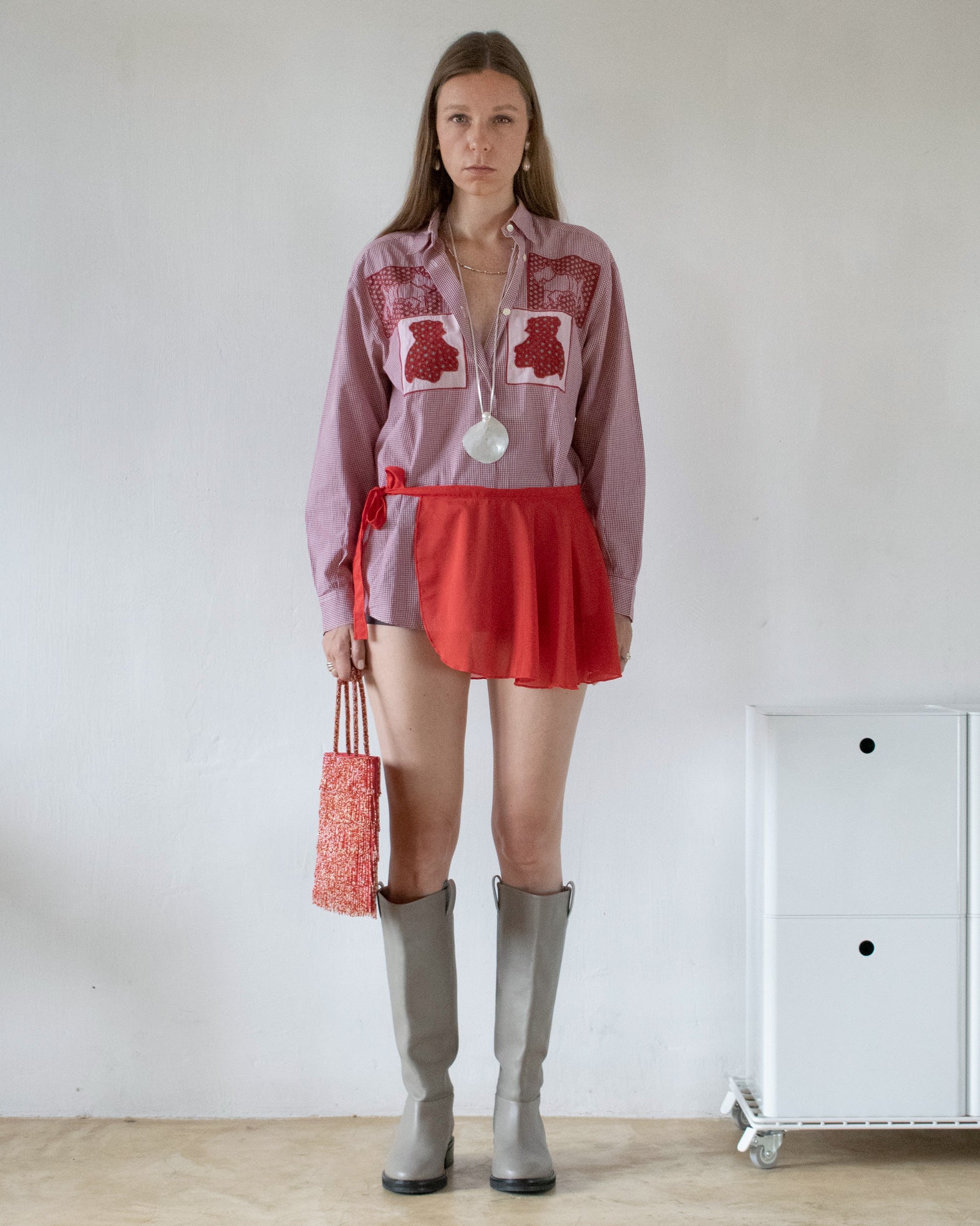 Embroidered Gingham Shirt