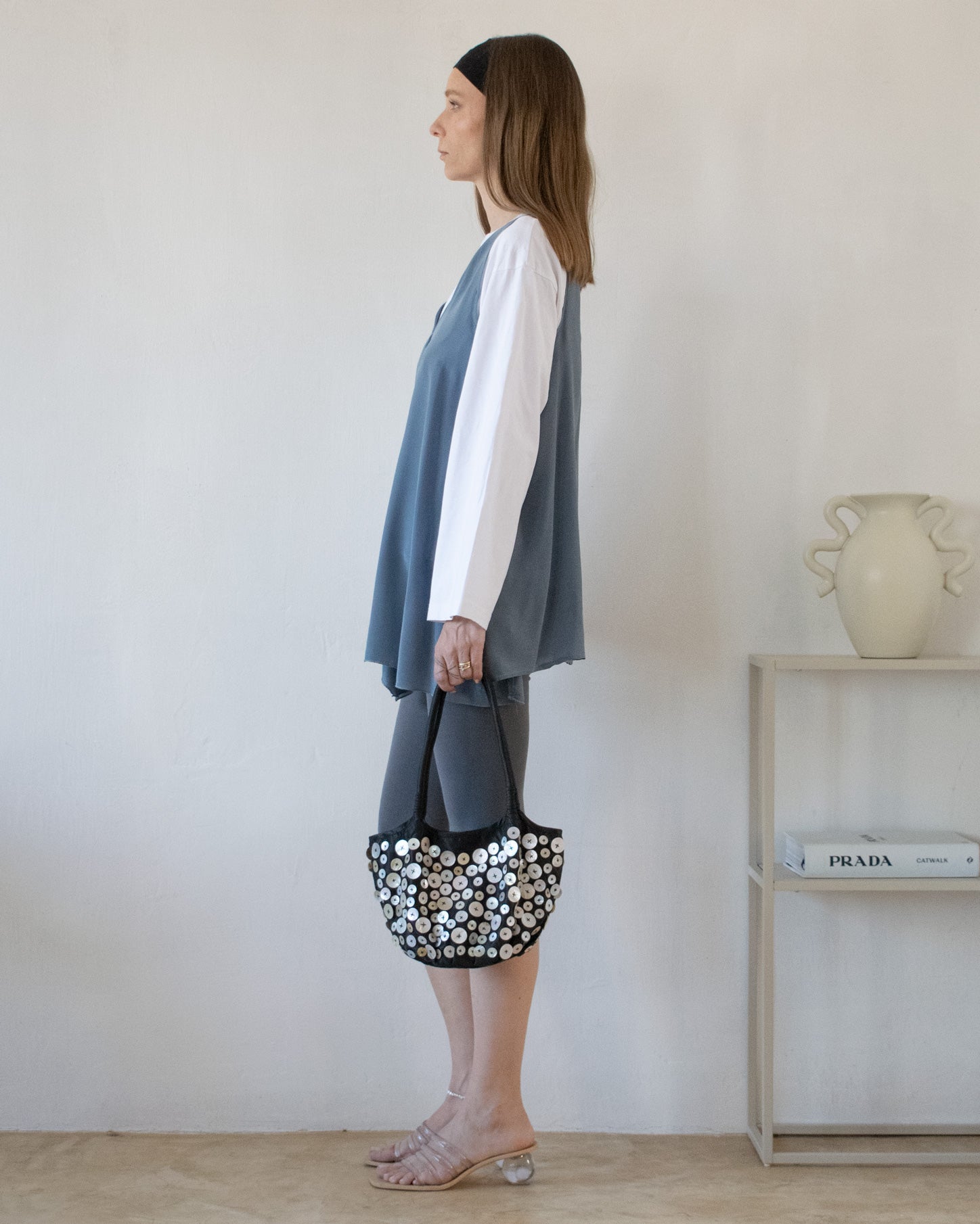 Taffeta Embellished Bag (Black)