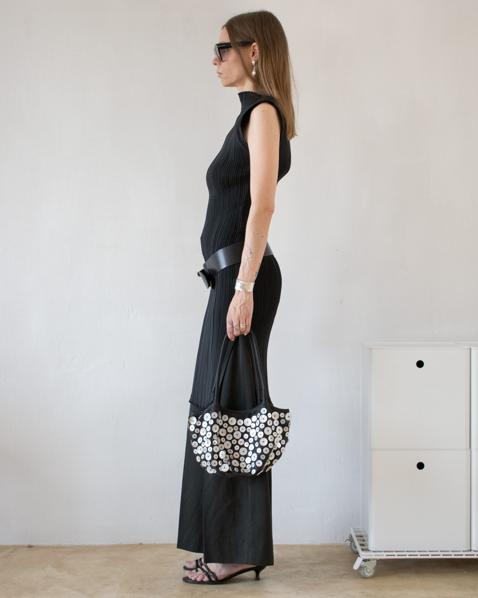 Black Plissé Dress