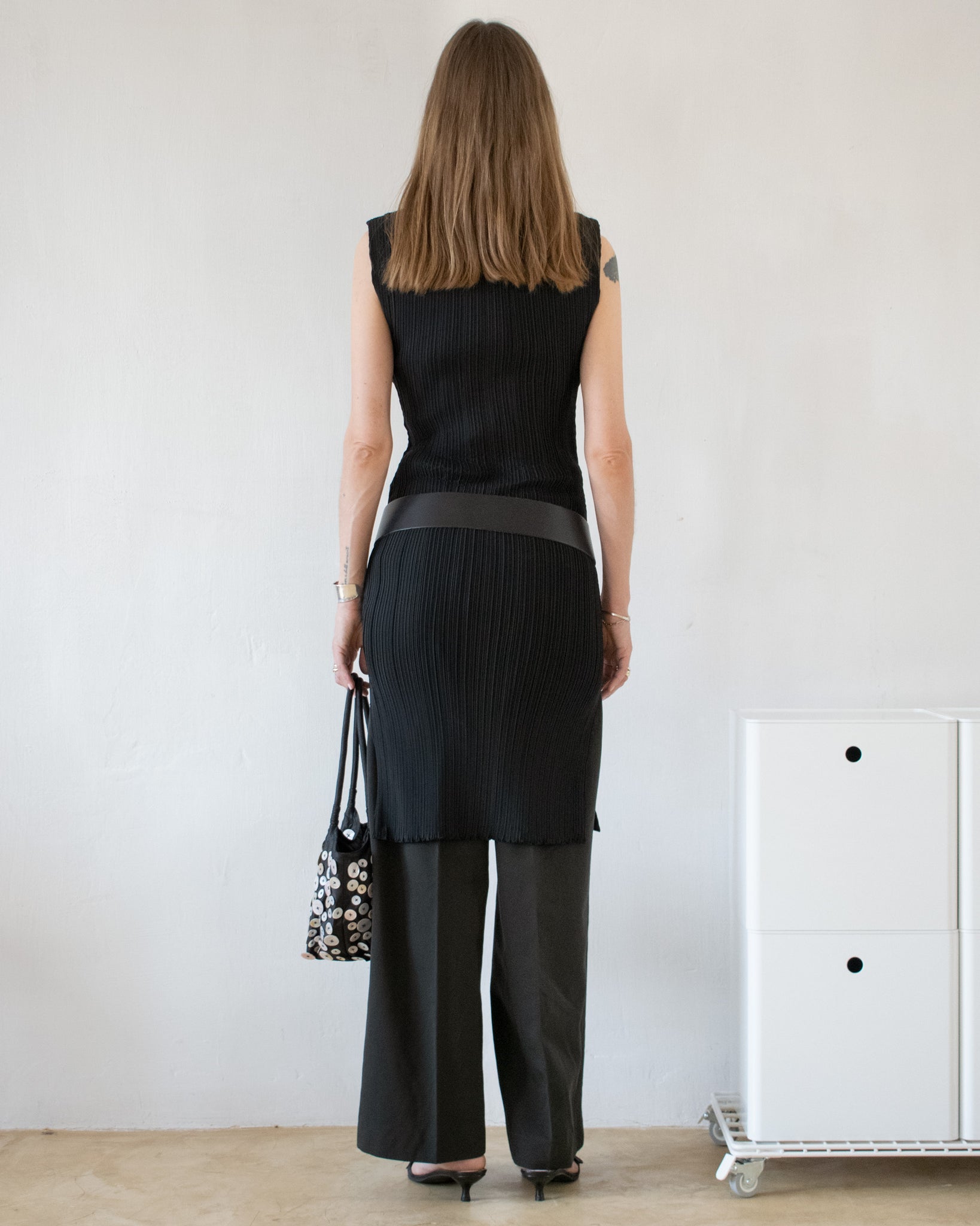 Black Plissé Dress