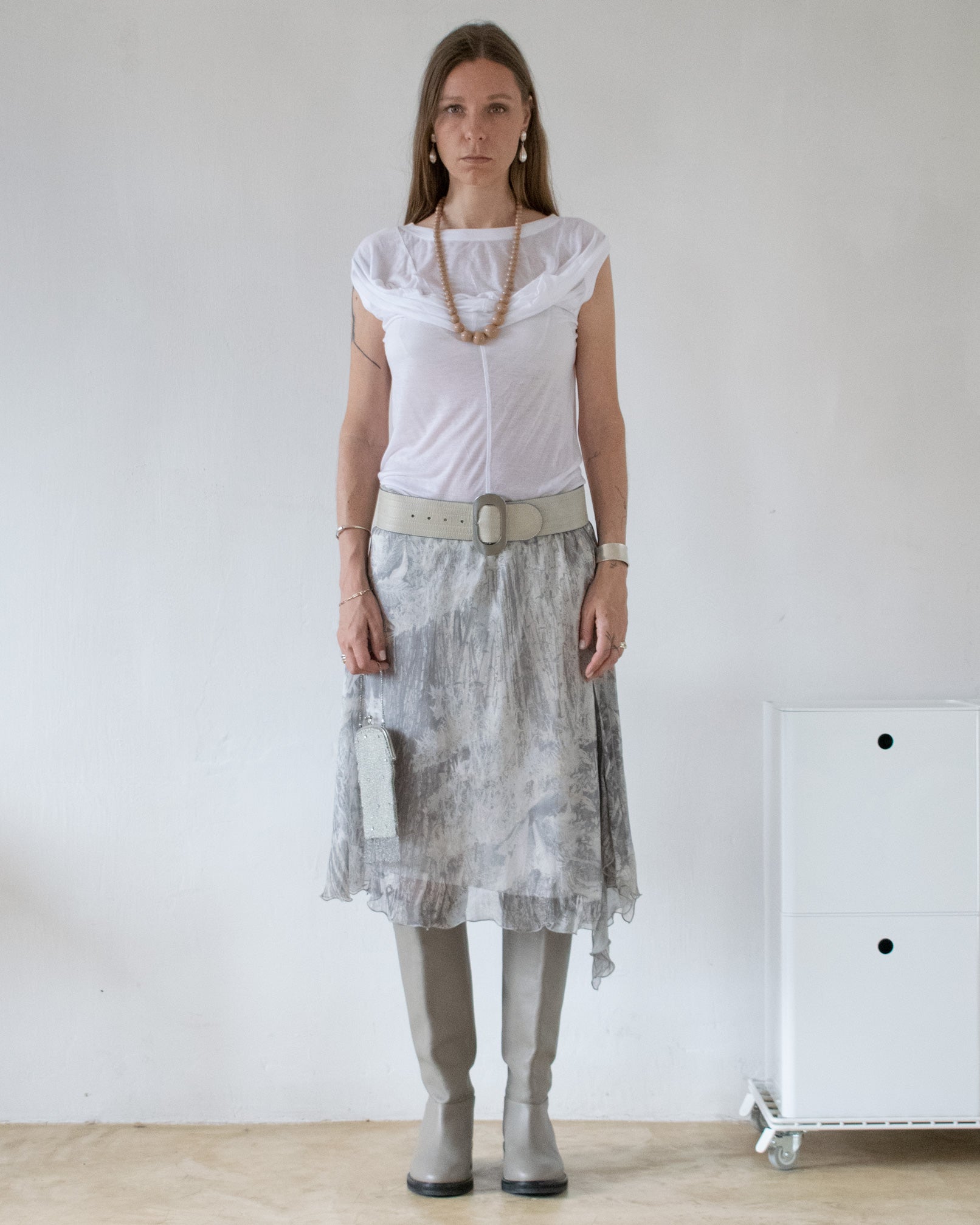 Silk Ruffle Skirt