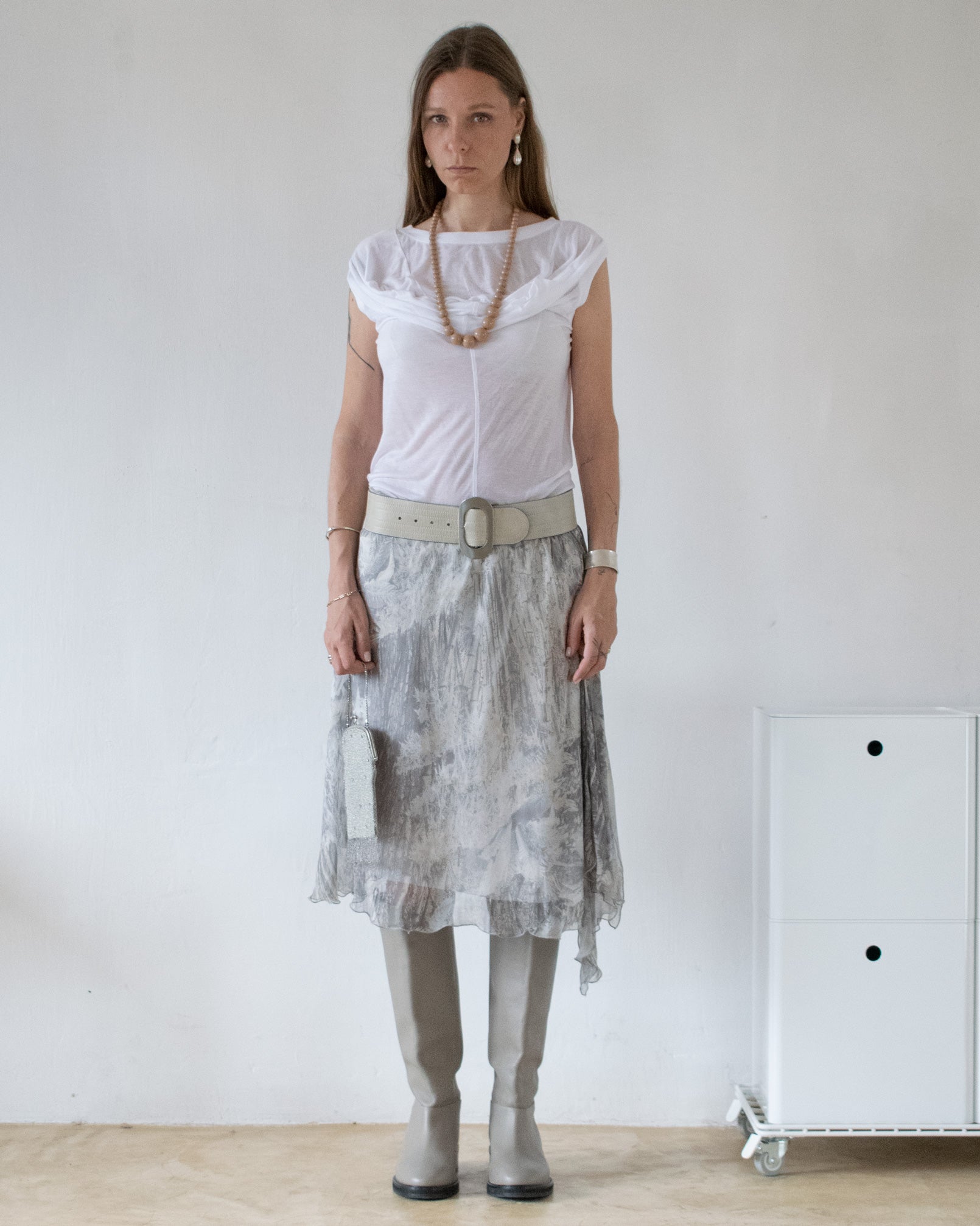 Silk Ruffle Skirt