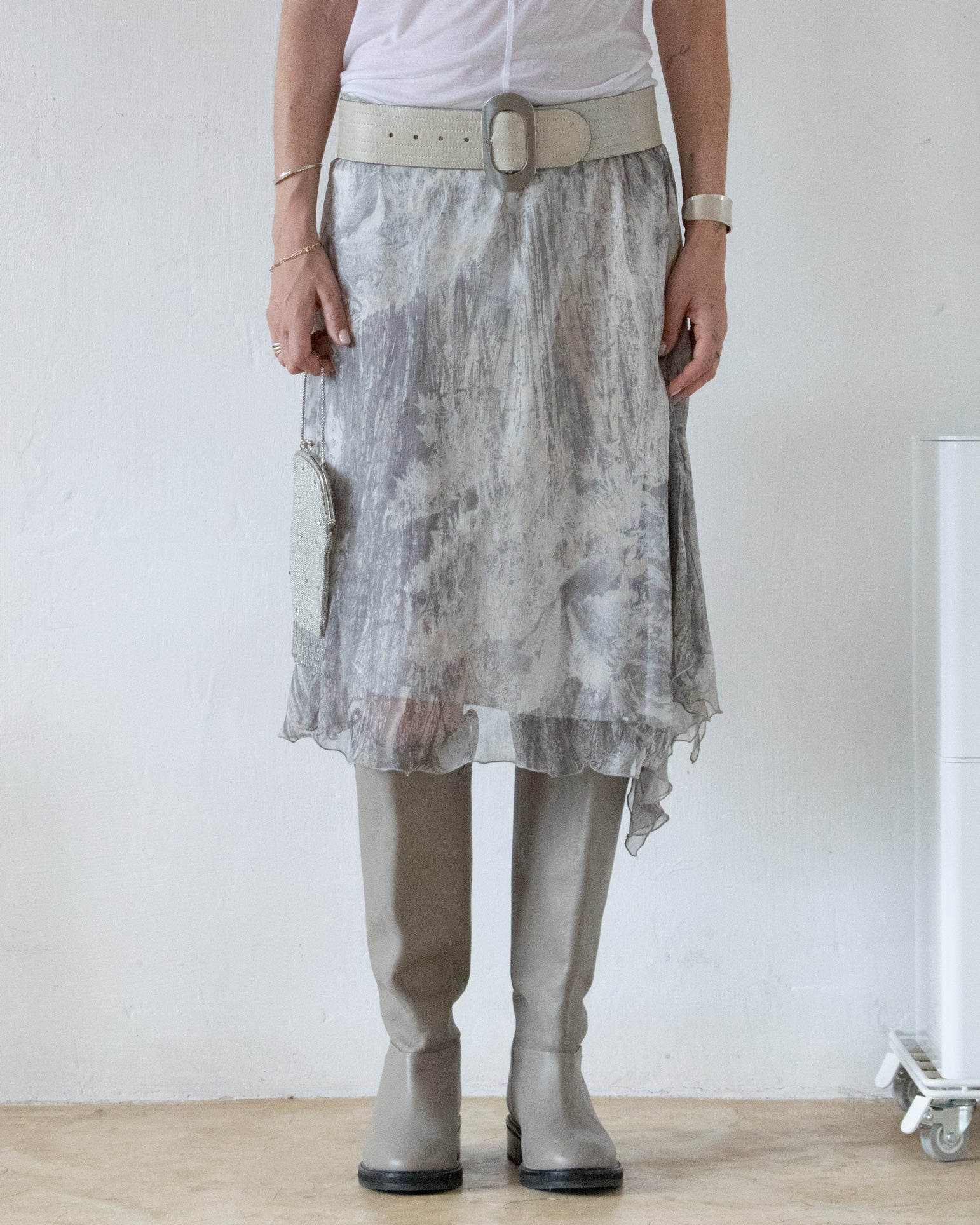 Silk Ruffle Skirt