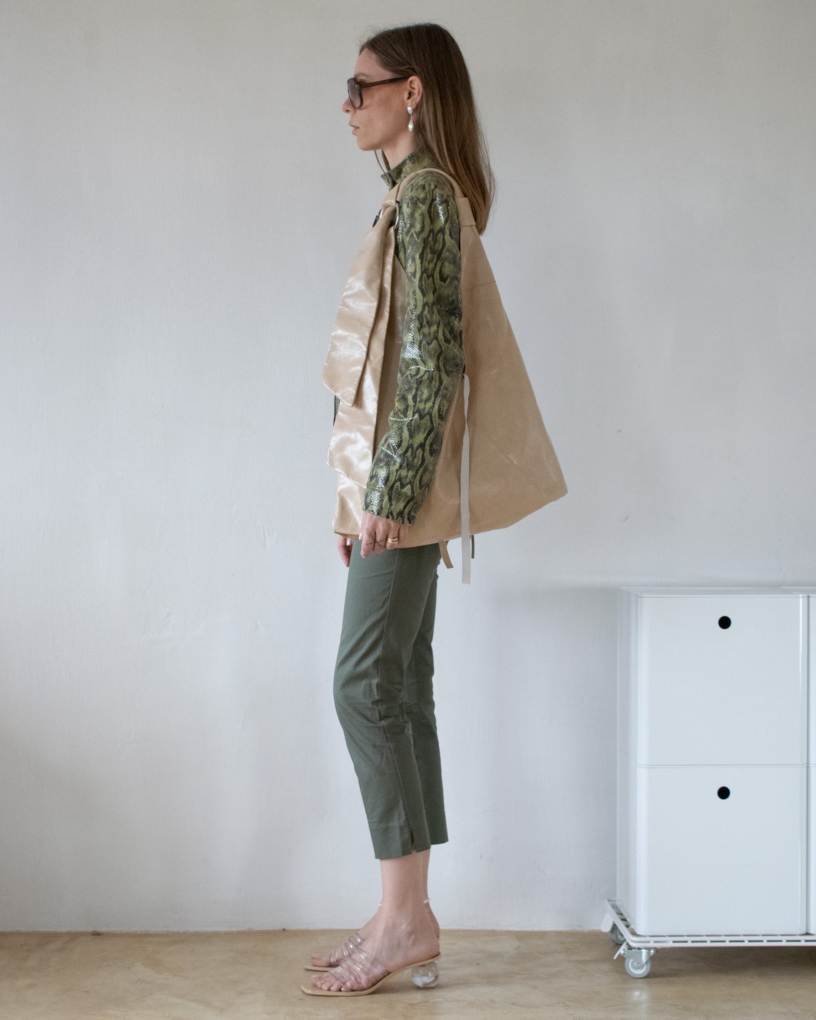 Snake Embossed Leather Jacket