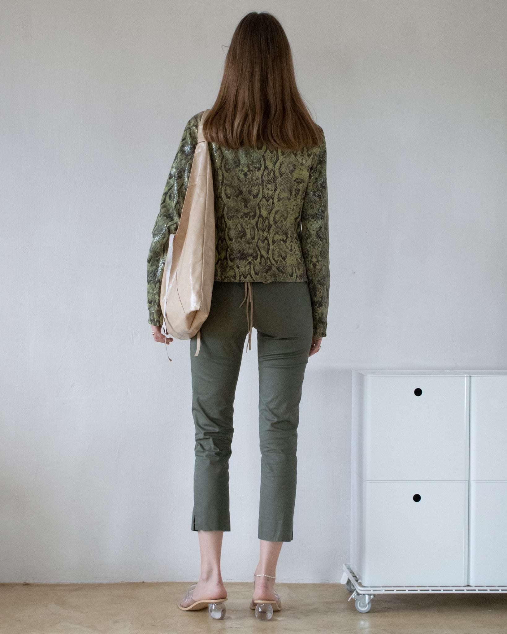 Snake Embossed Leather Jacket