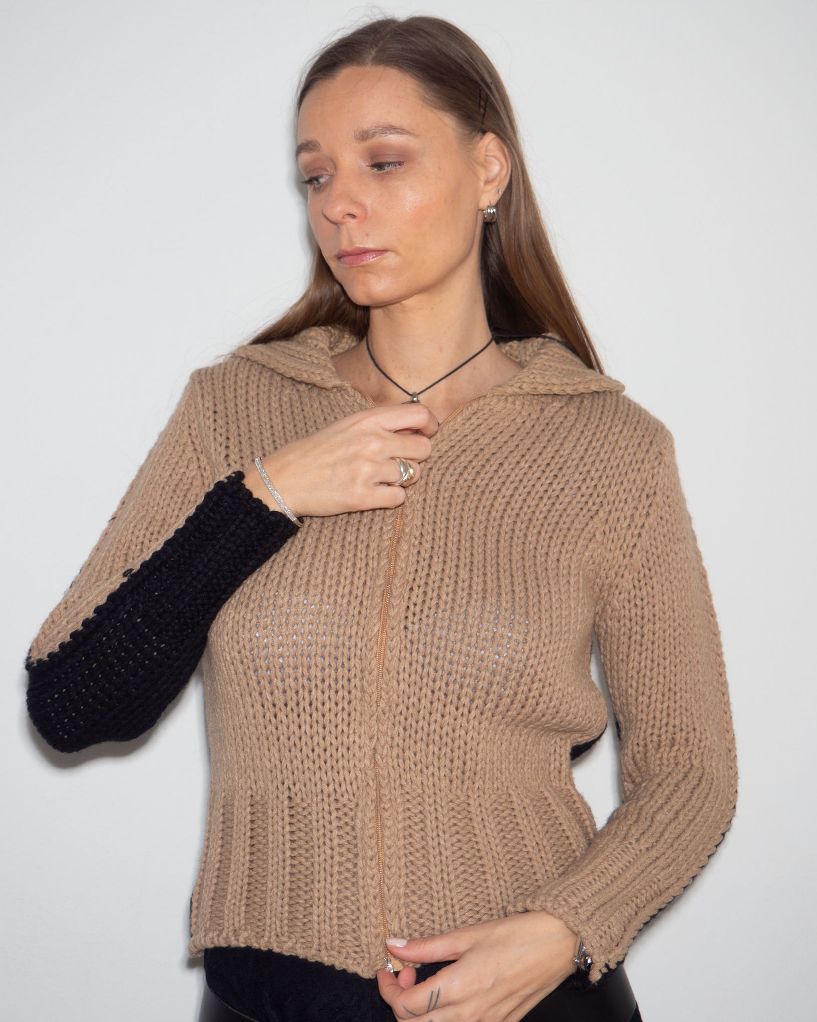 Knitted Zip Cardigan