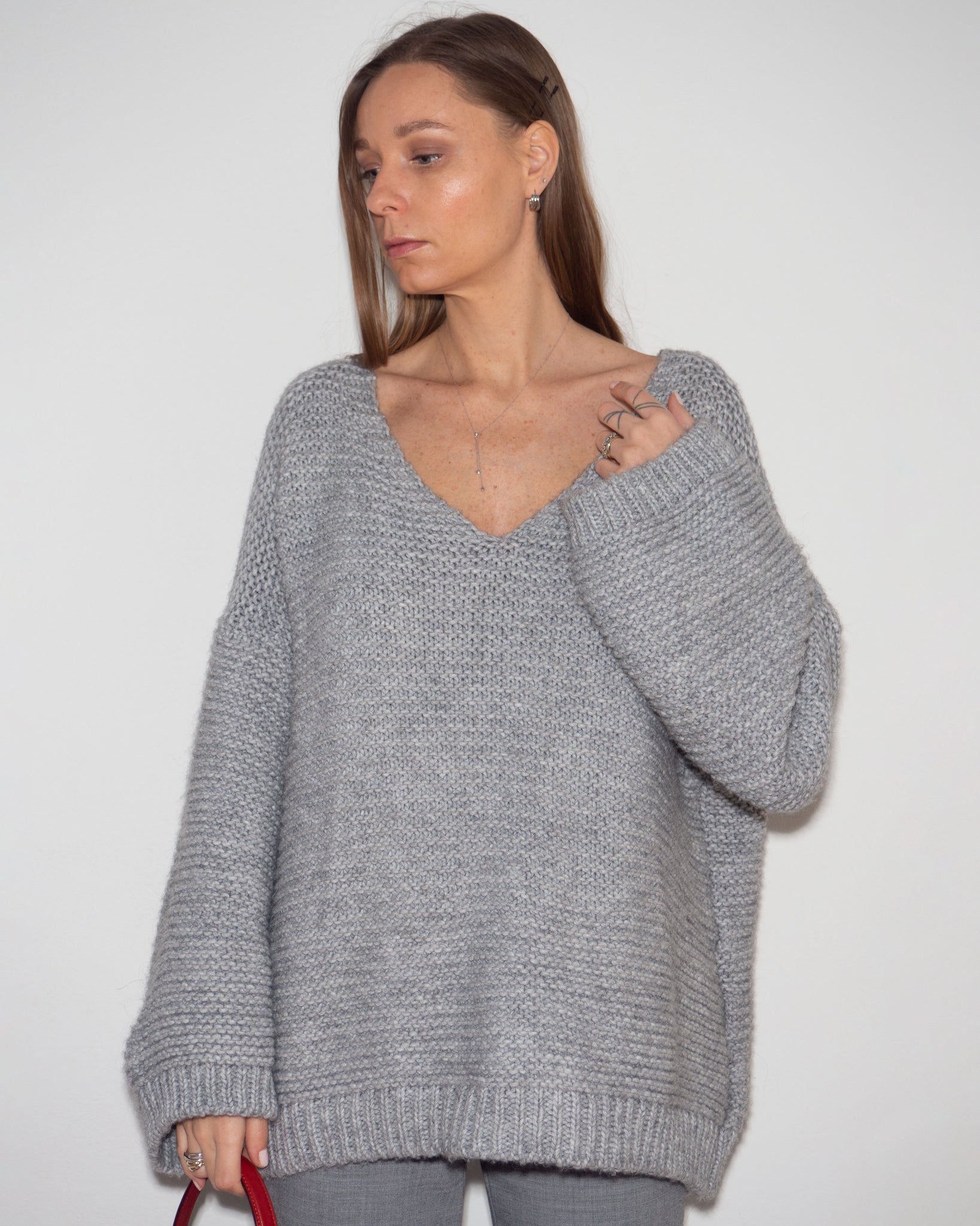 Gray Oversized Knit