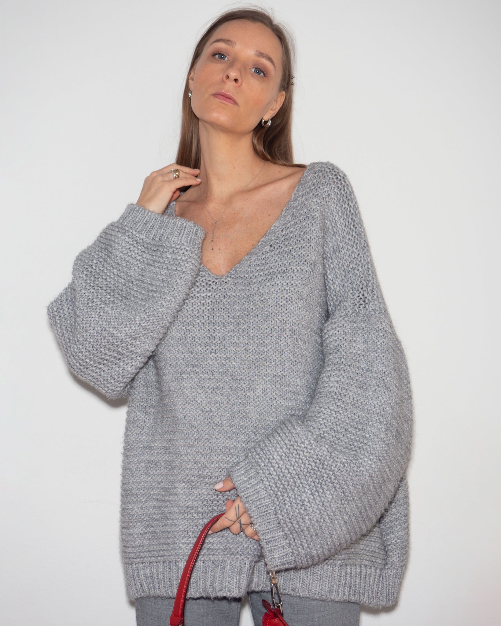 Gray Oversized Knit