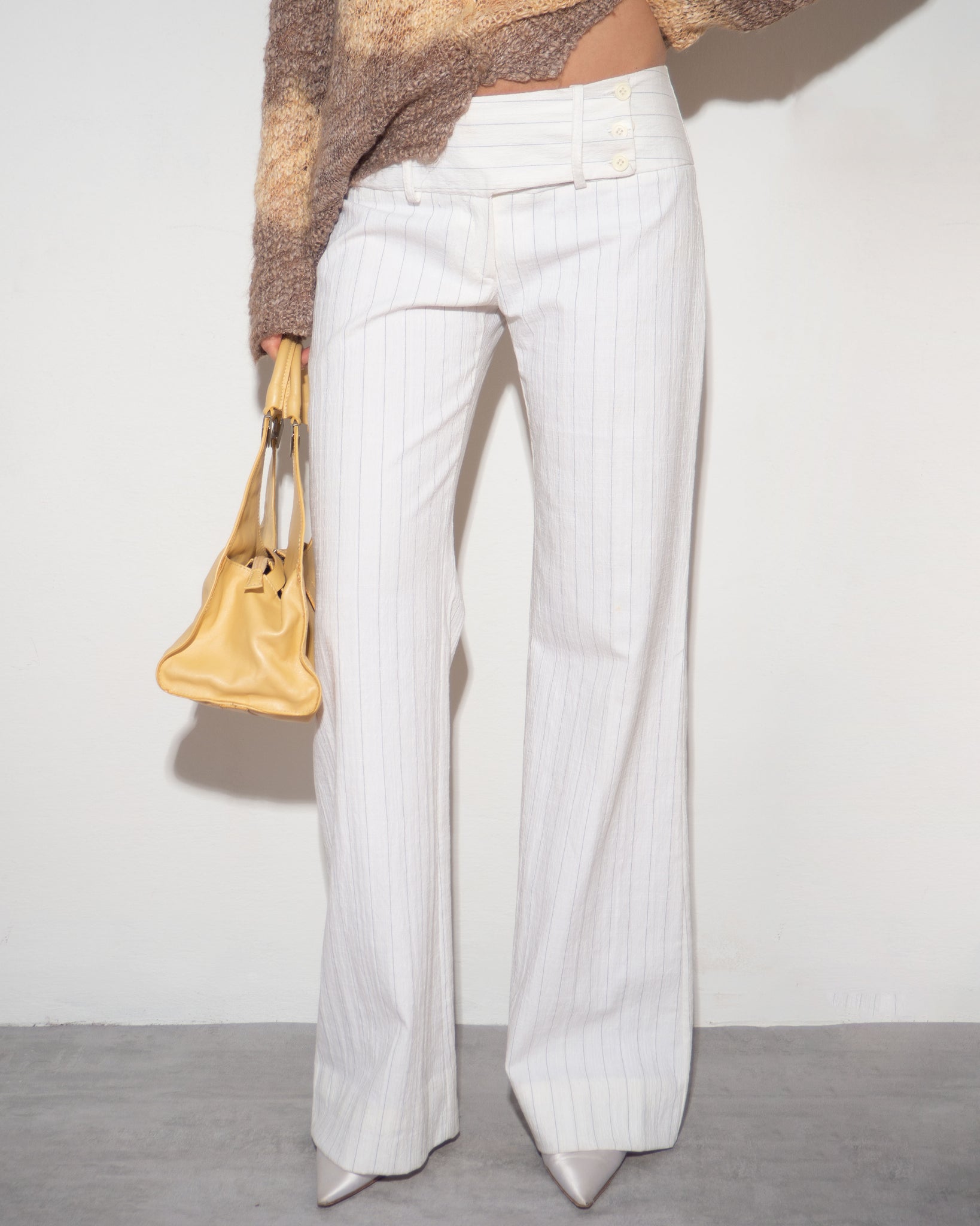 Pinstripe Wide Trousers