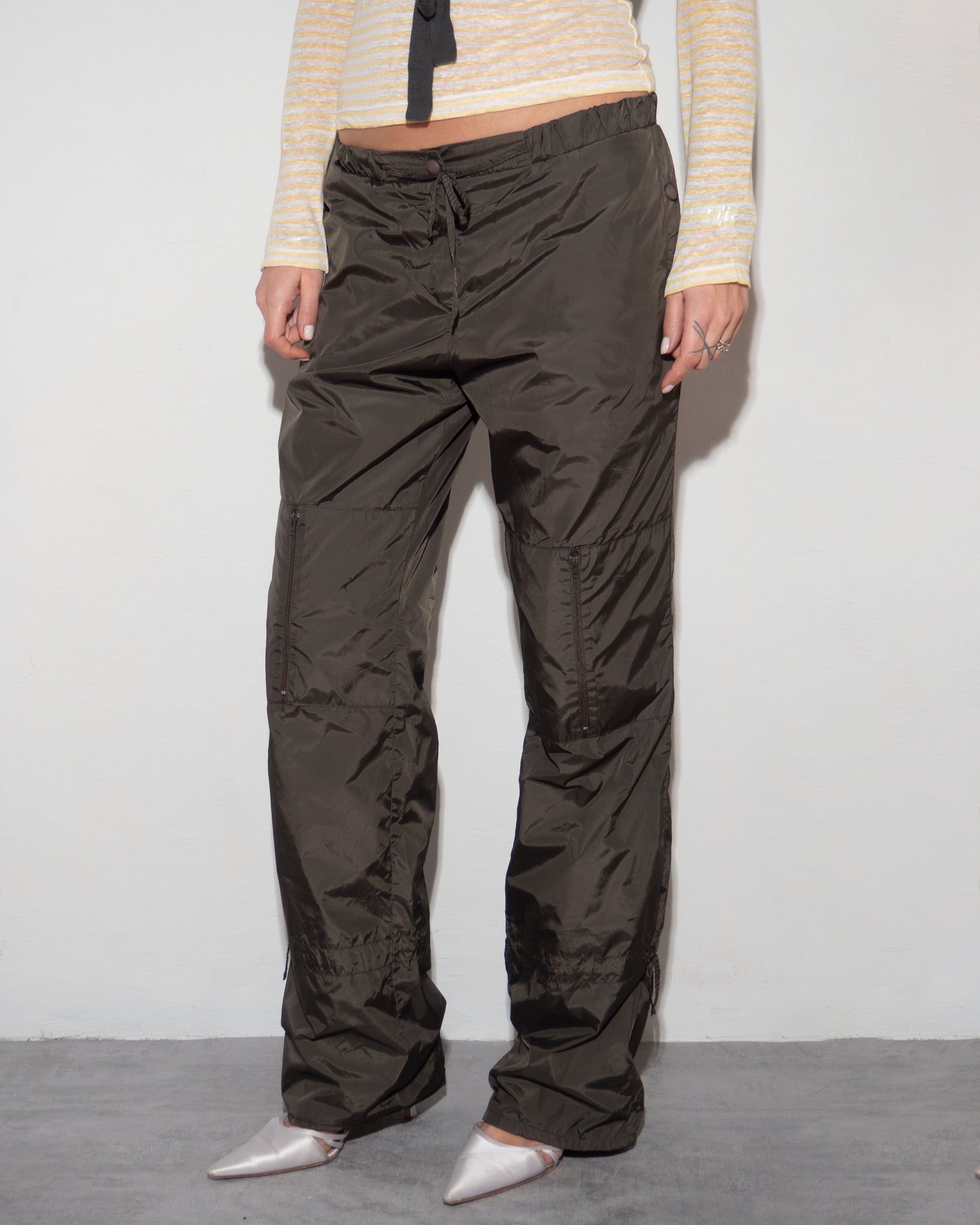 Khaki Parachute Pants