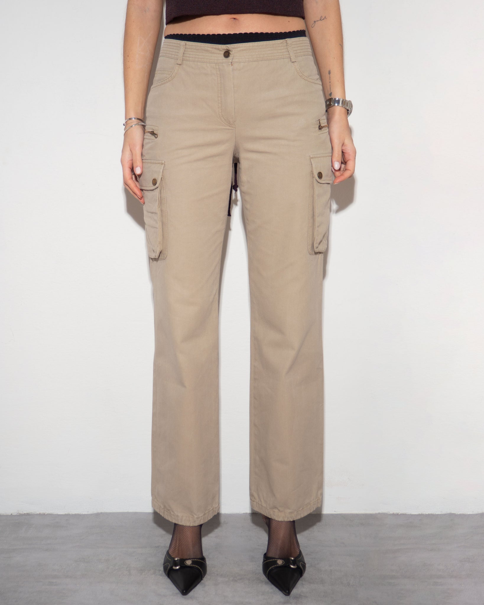 Beige Cargo Pants