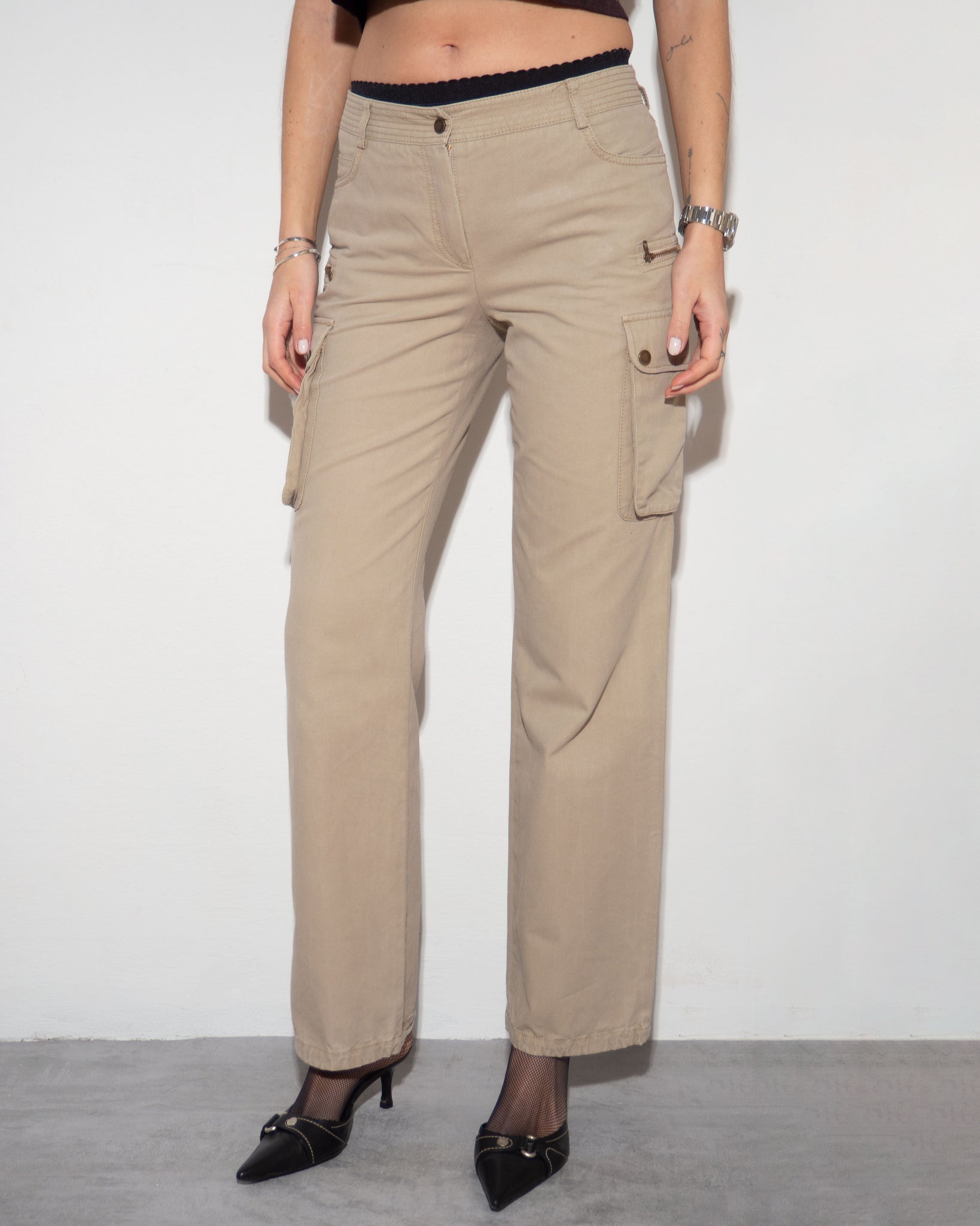 Beige Cargo Pants