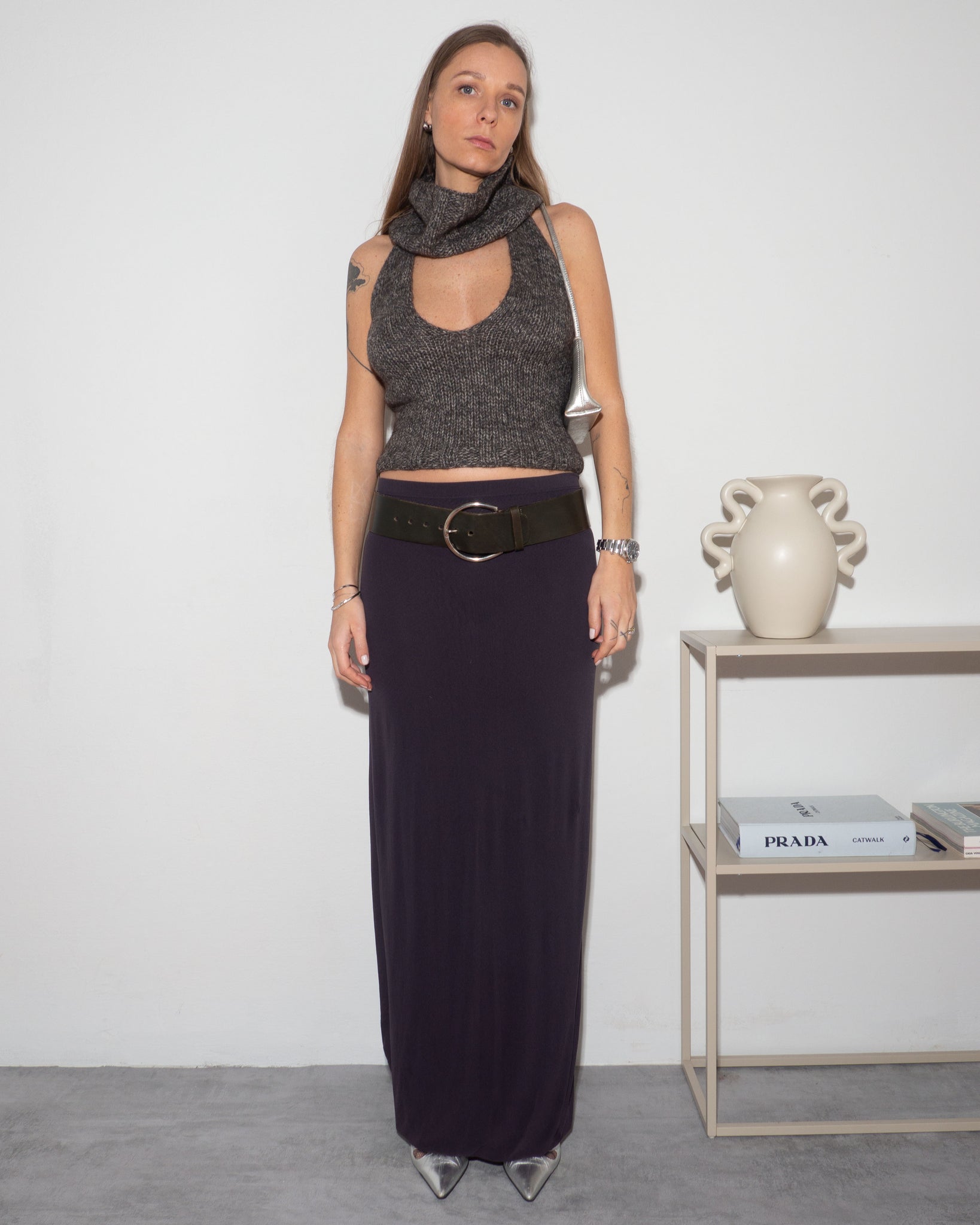 Nylon Maxi Skirt