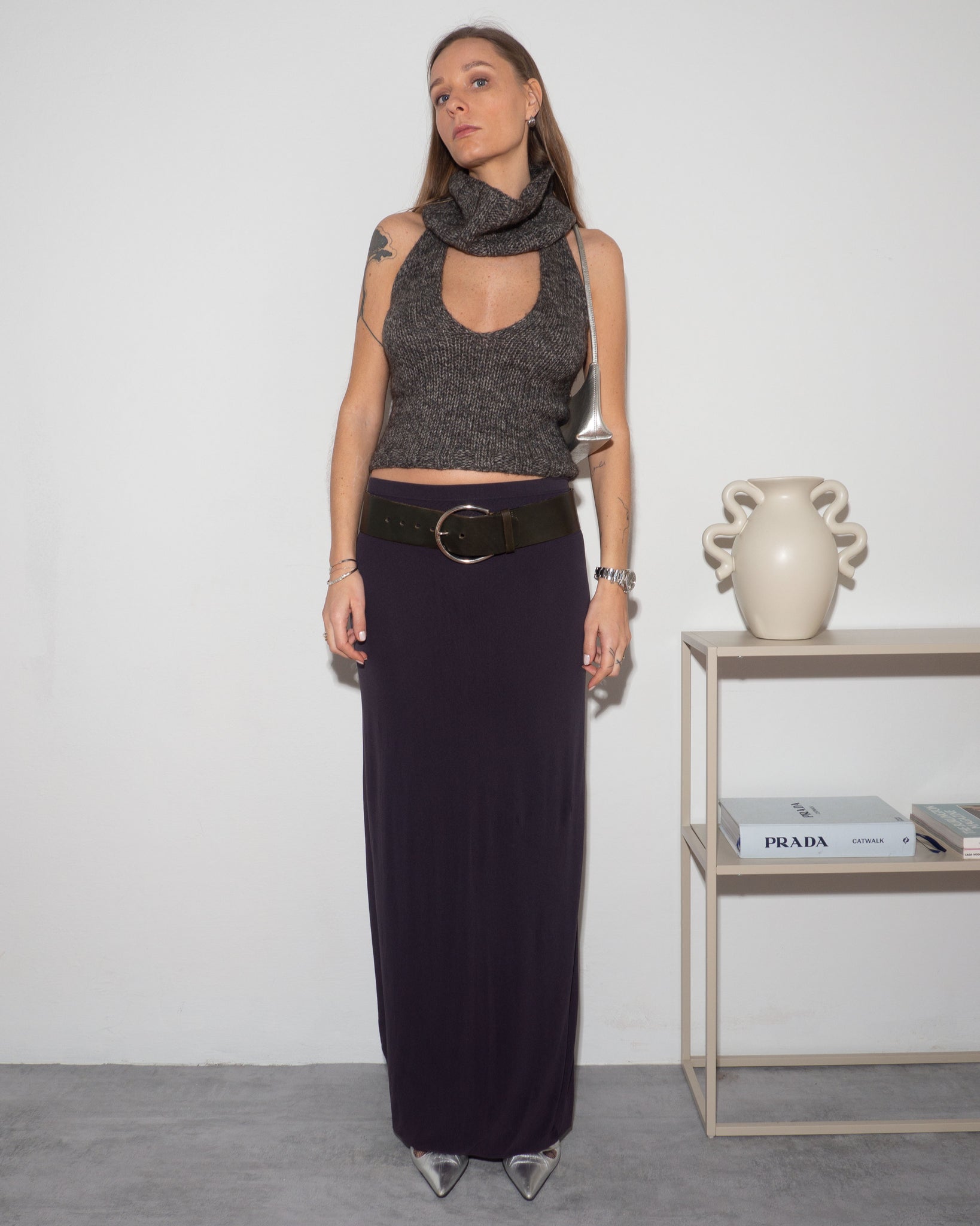 Nylon Maxi Skirt