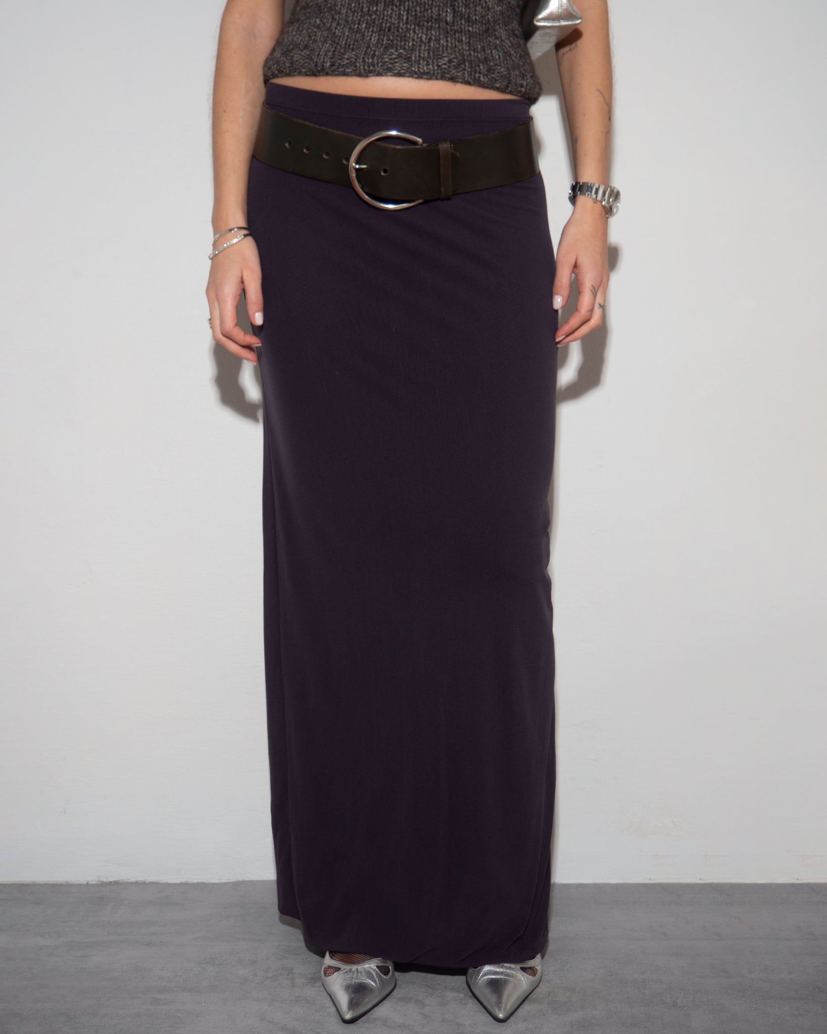 Nylon Maxi Skirt