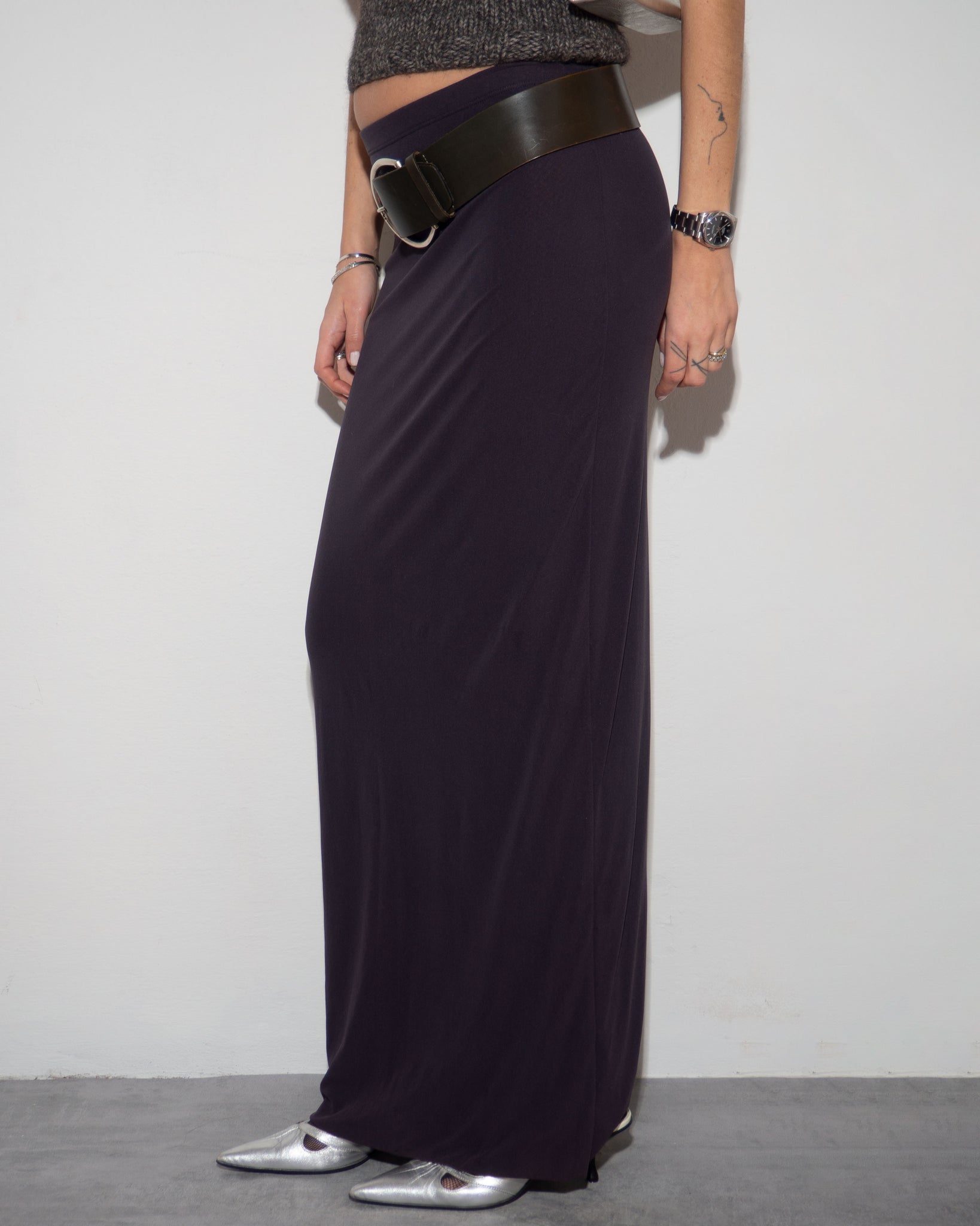 Nylon Maxi Skirt