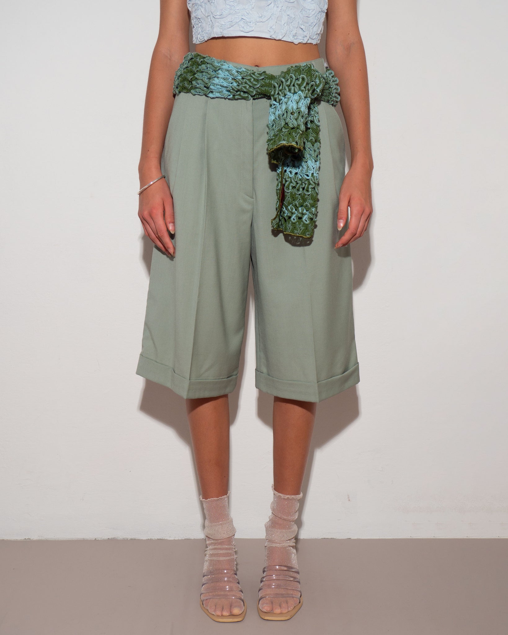 Pleated Bermuda Shorts