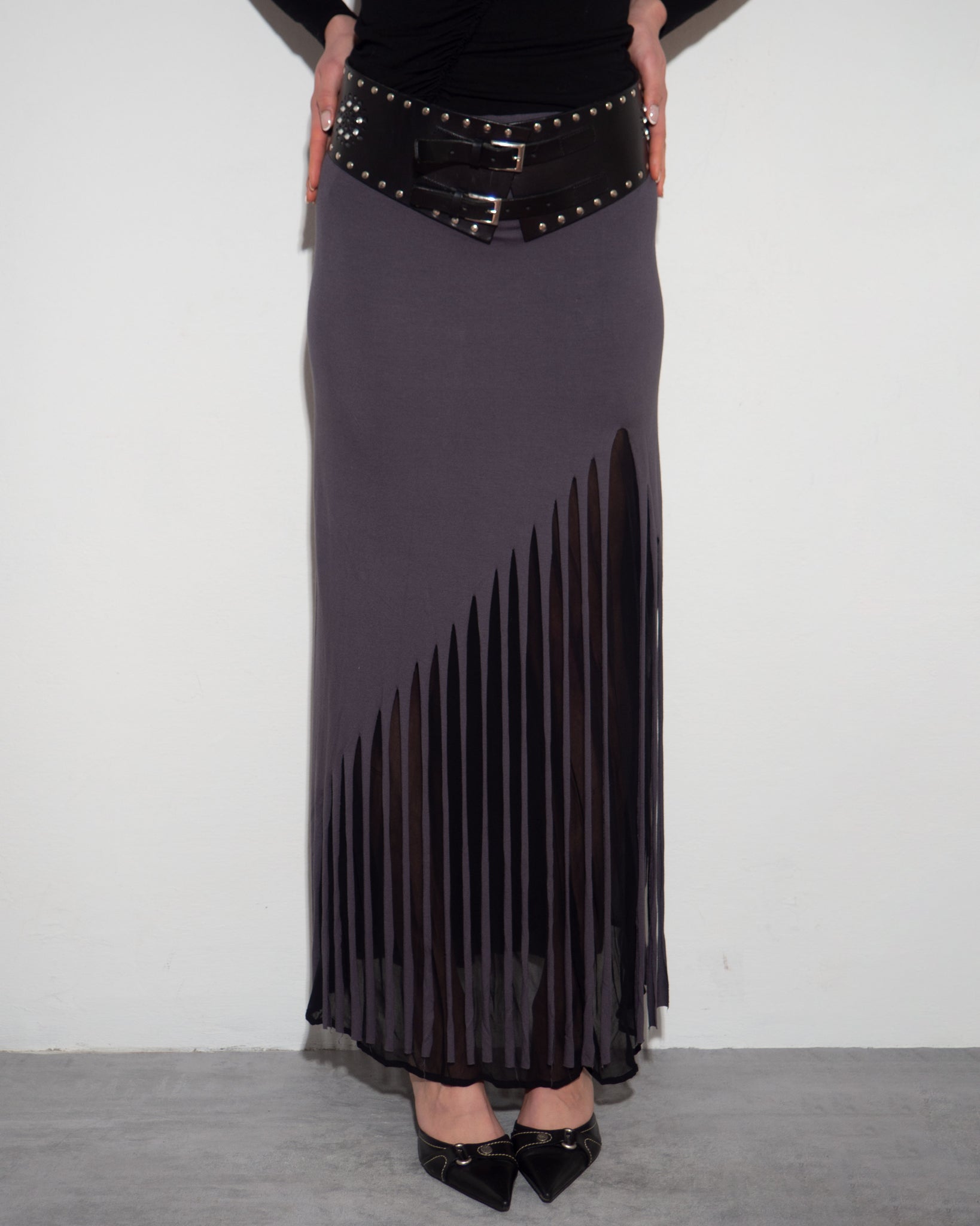 Fringe Maxi Skirt