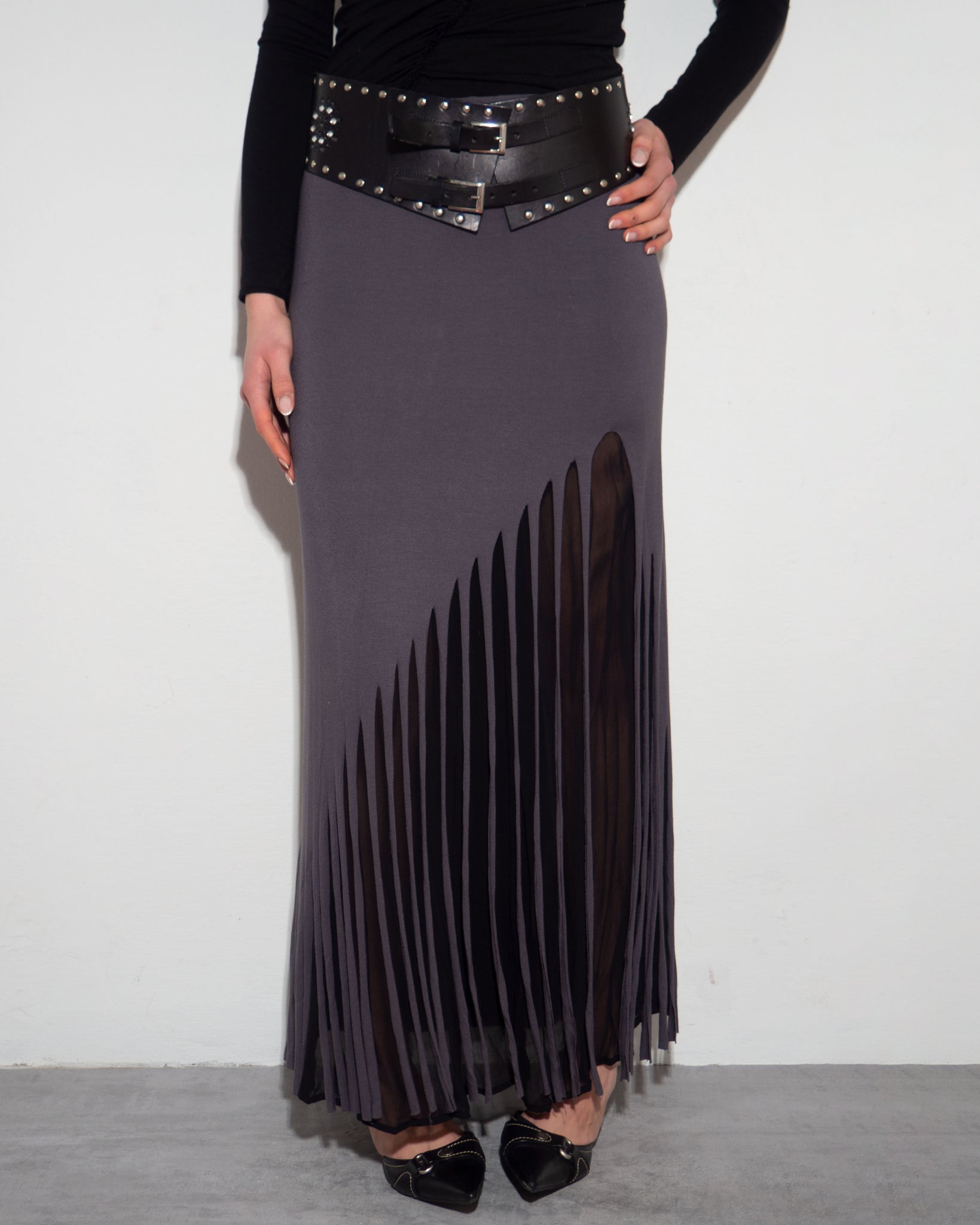 Fringe Maxi Skirt