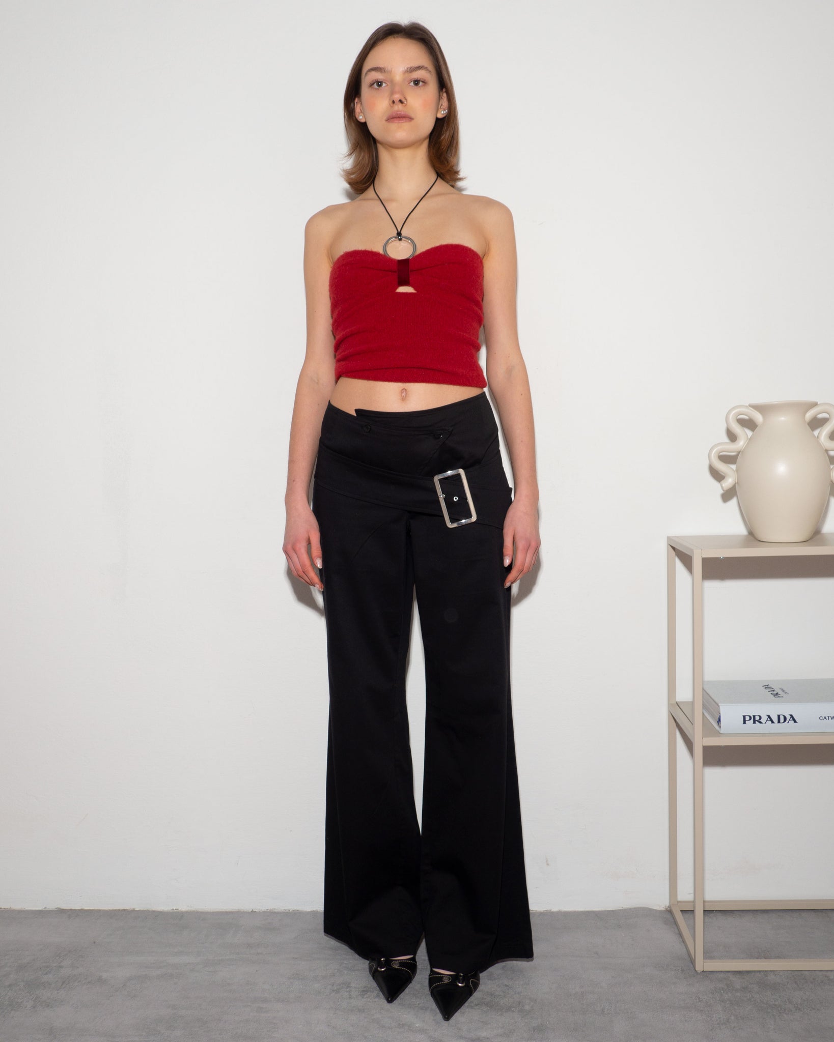 Asymmetric Belted Pants