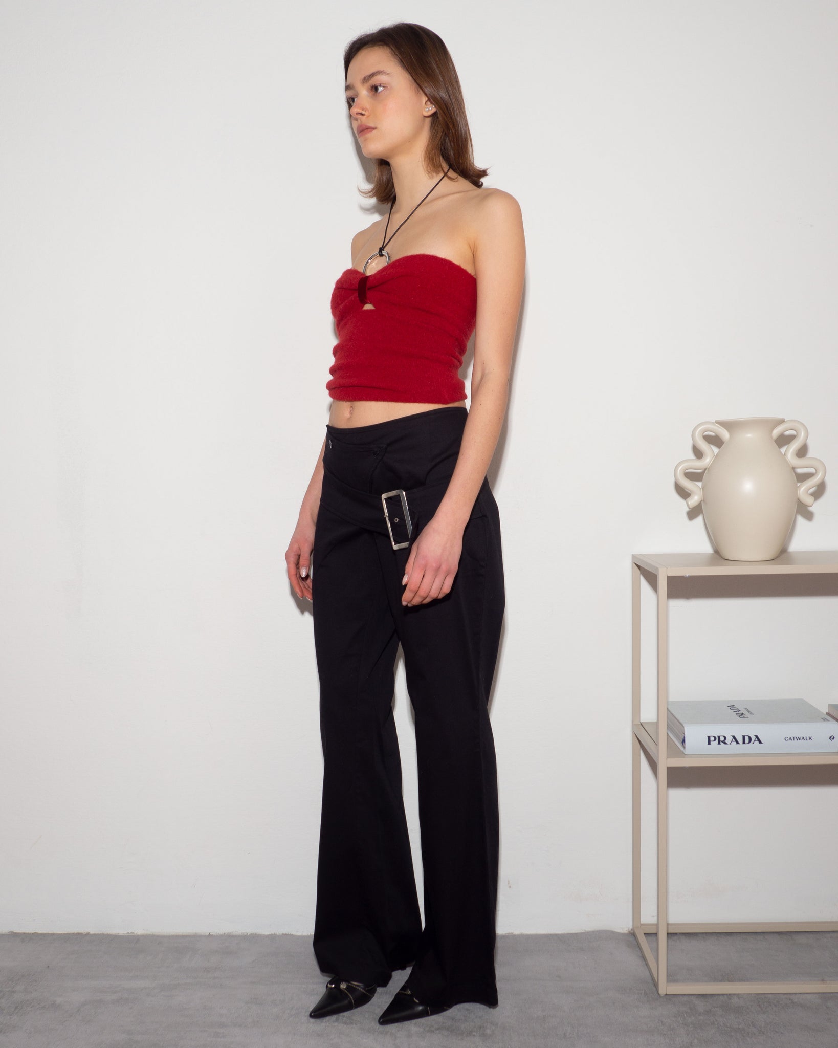 Asymmetric Belted Pants