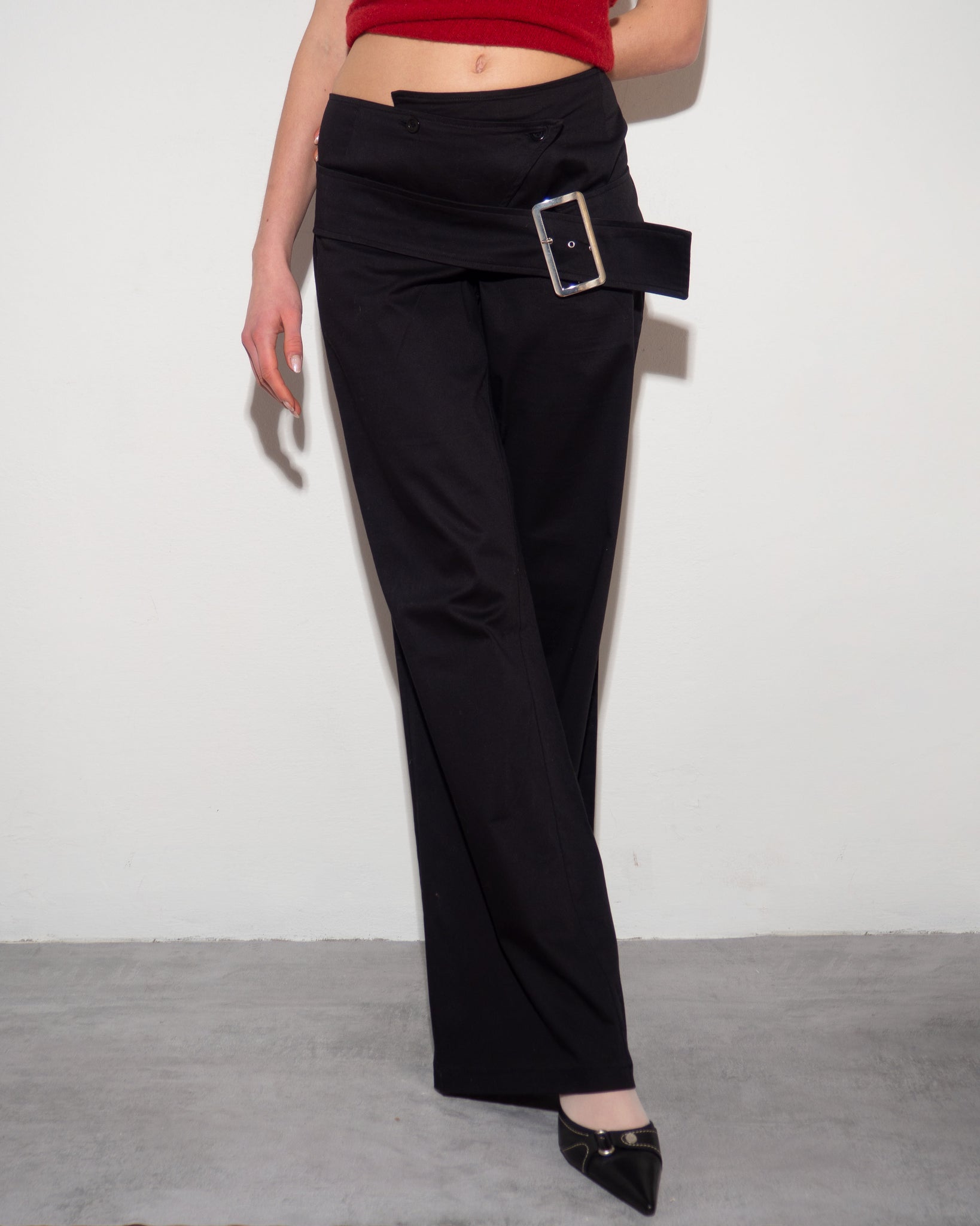 Asymmetric Belted Pants