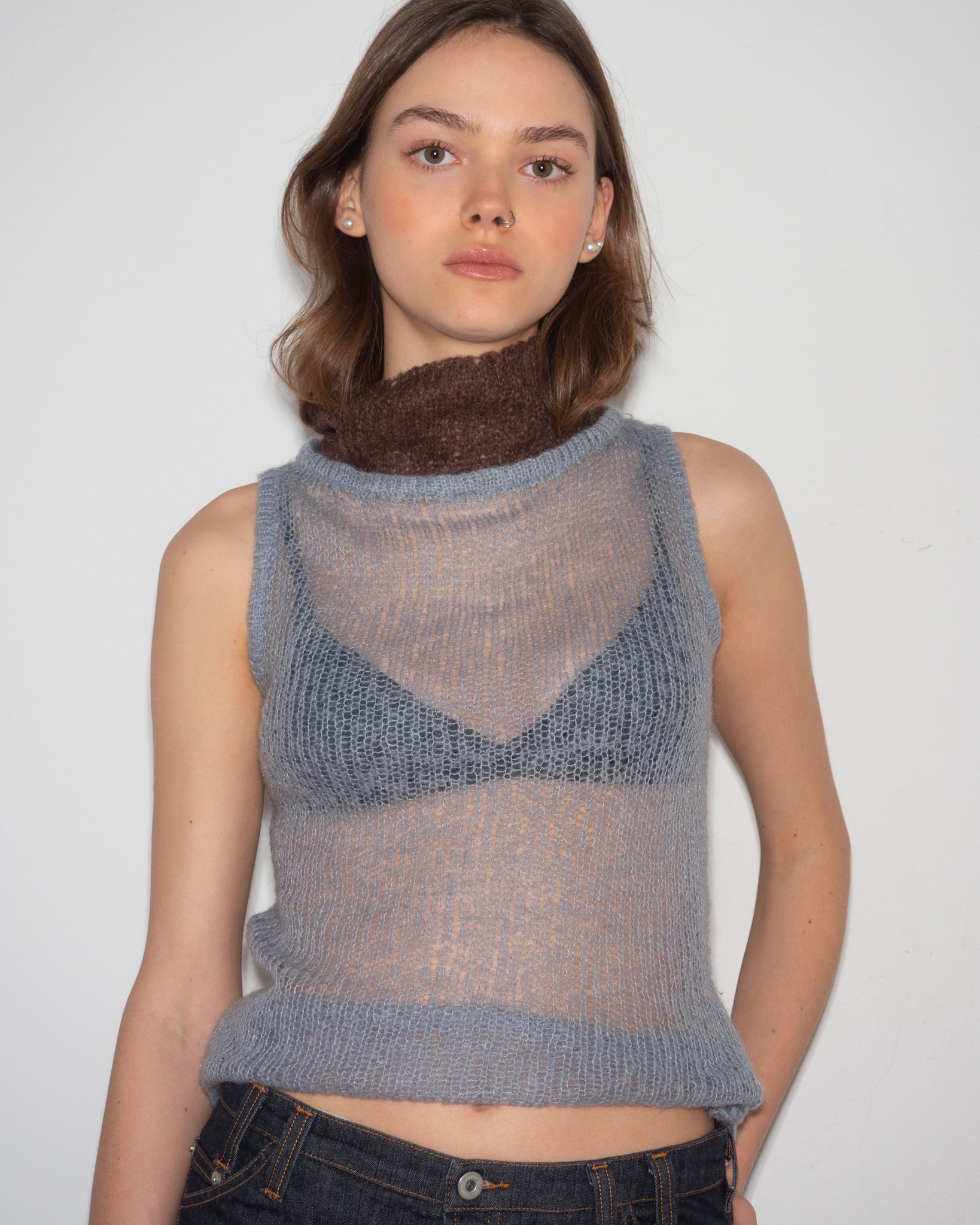 Sheer Knitted Vest