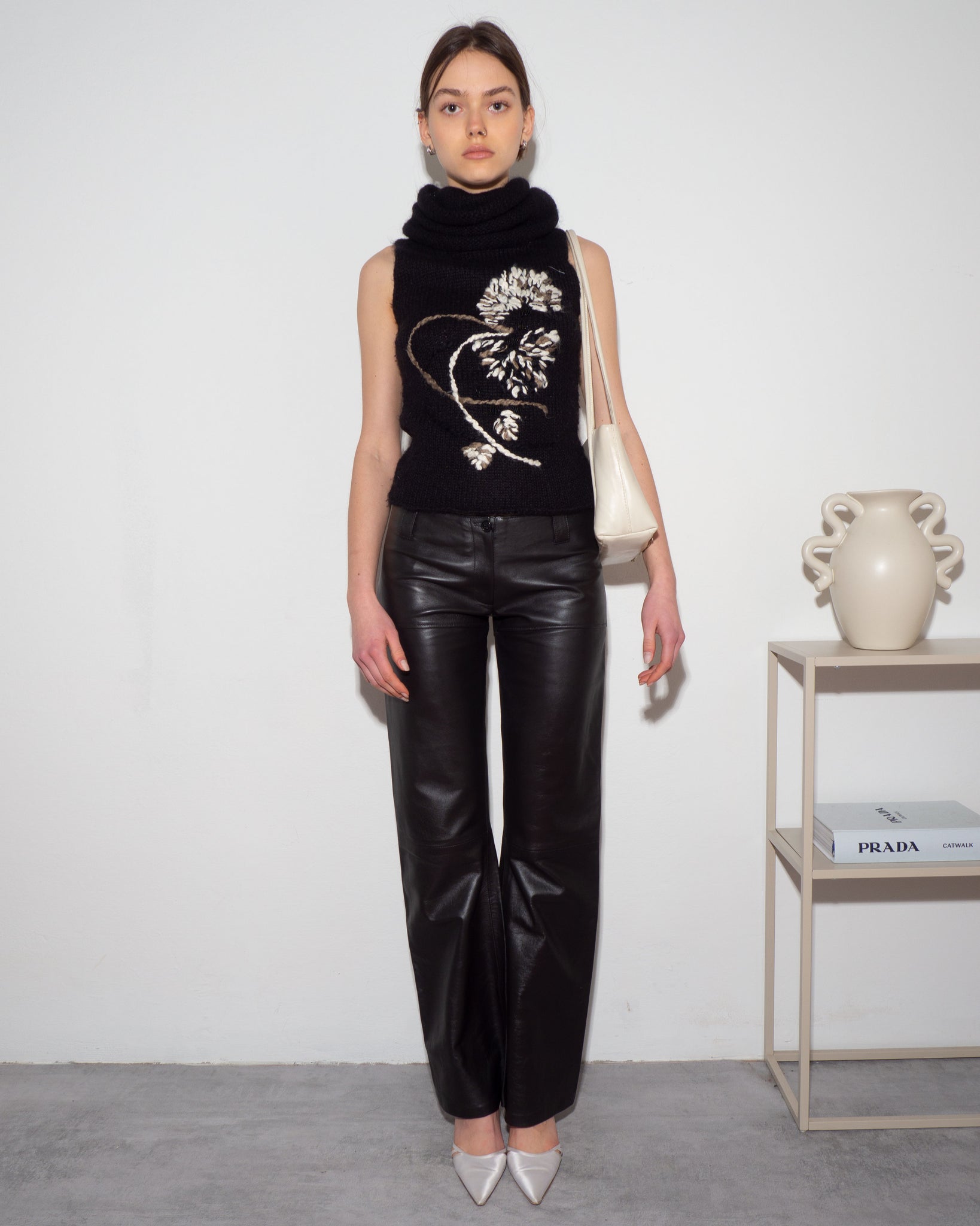 Leather Low Rise Pants