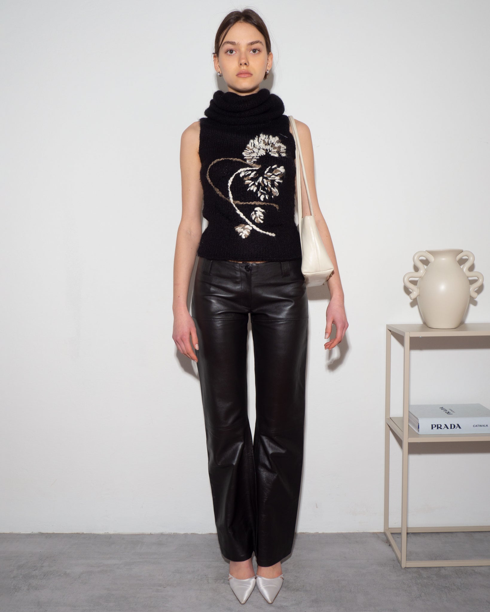 Leather Low Rise Pants