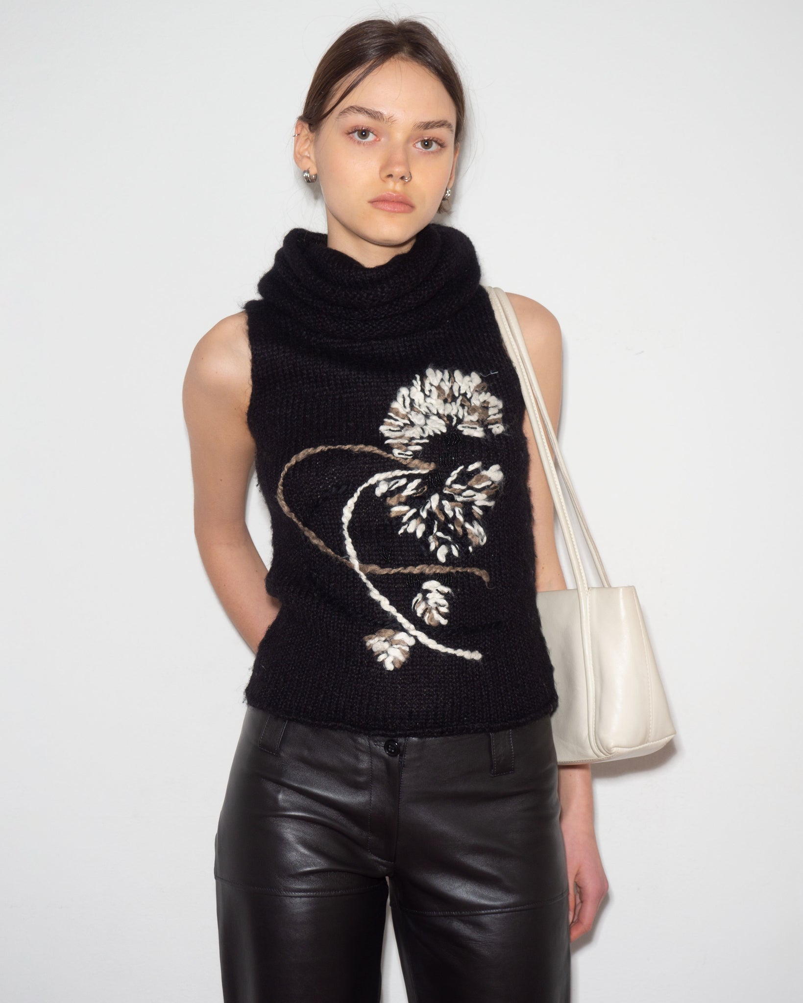 Embroidered Knit Vest