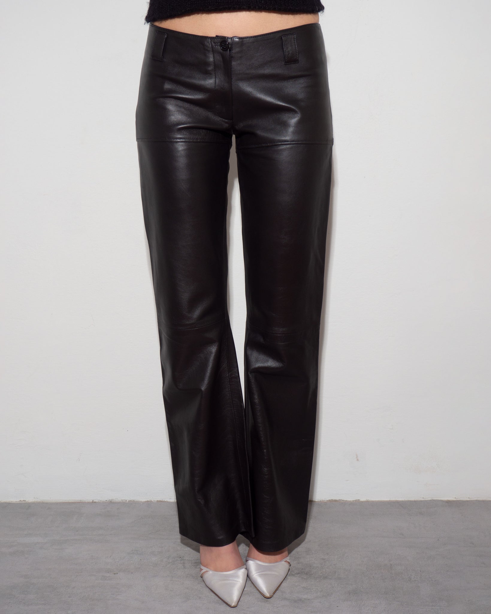 Leather Low Rise Pants