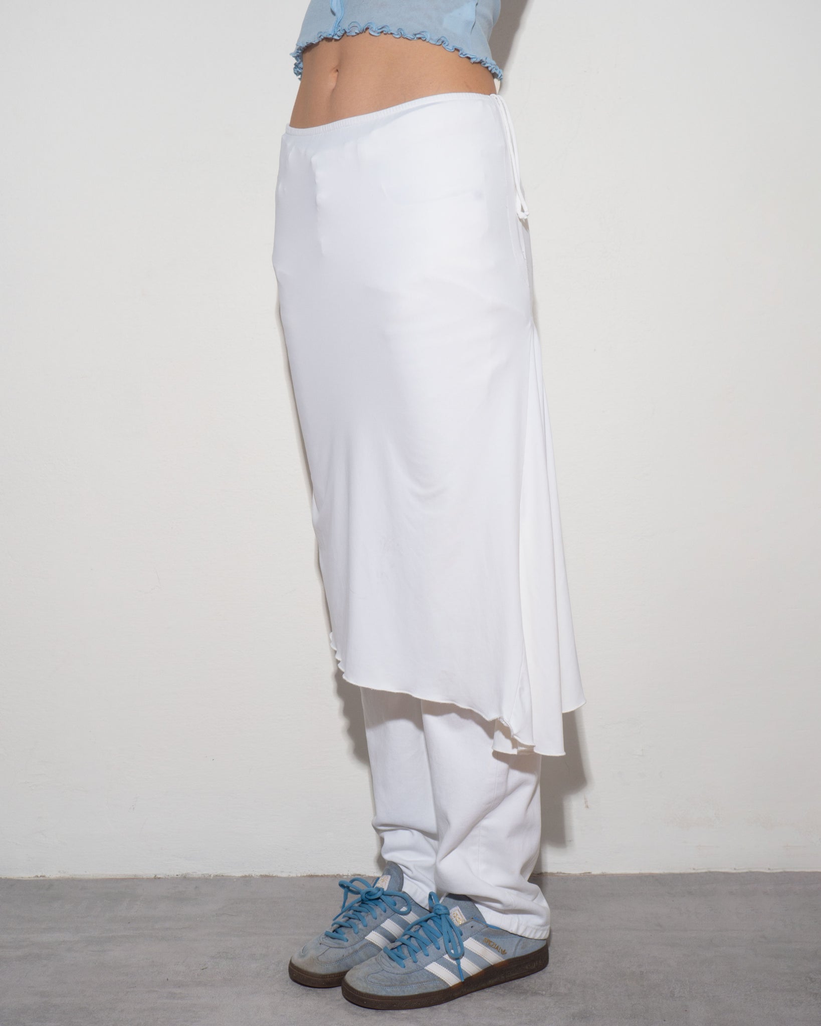 White Asymmetric Skirt