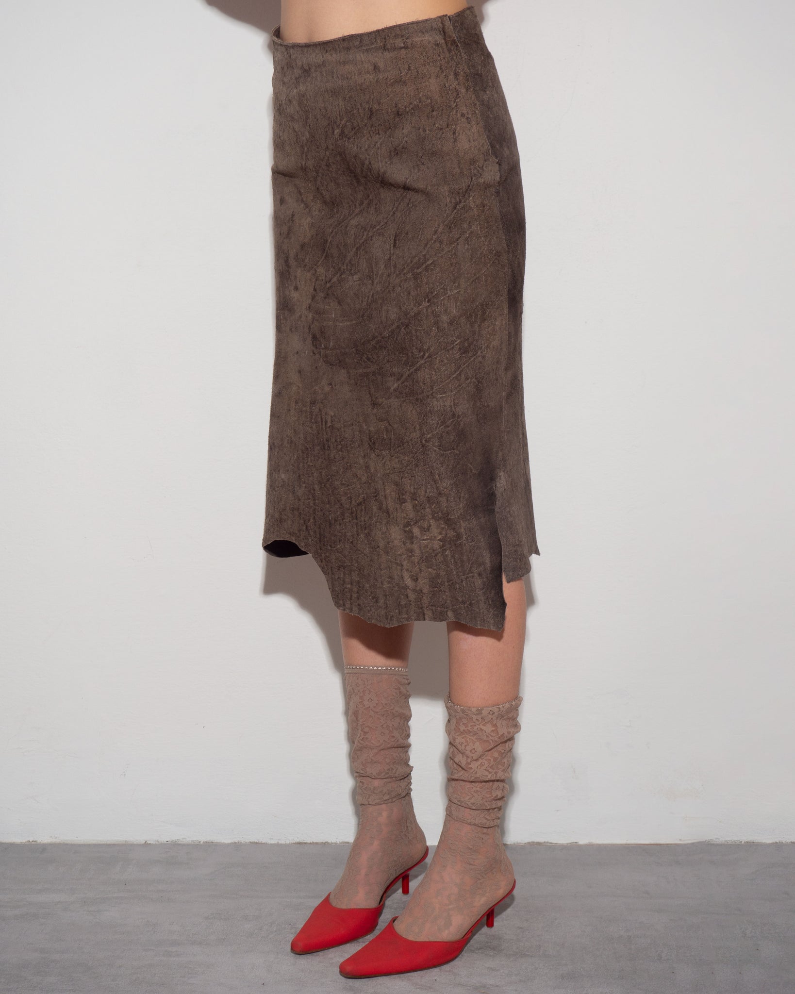 Leather Asymmetric Skirt