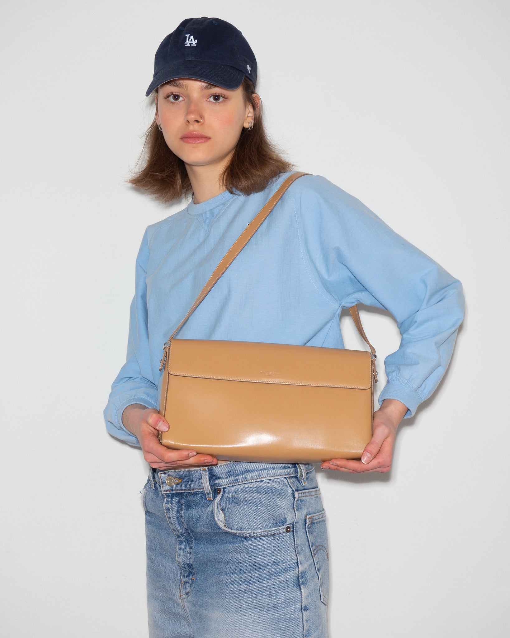 Beige Leather Bag