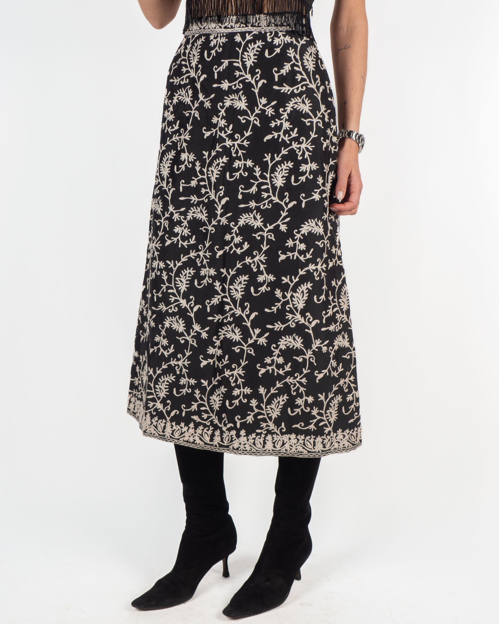 Silk Embroidered Skirt