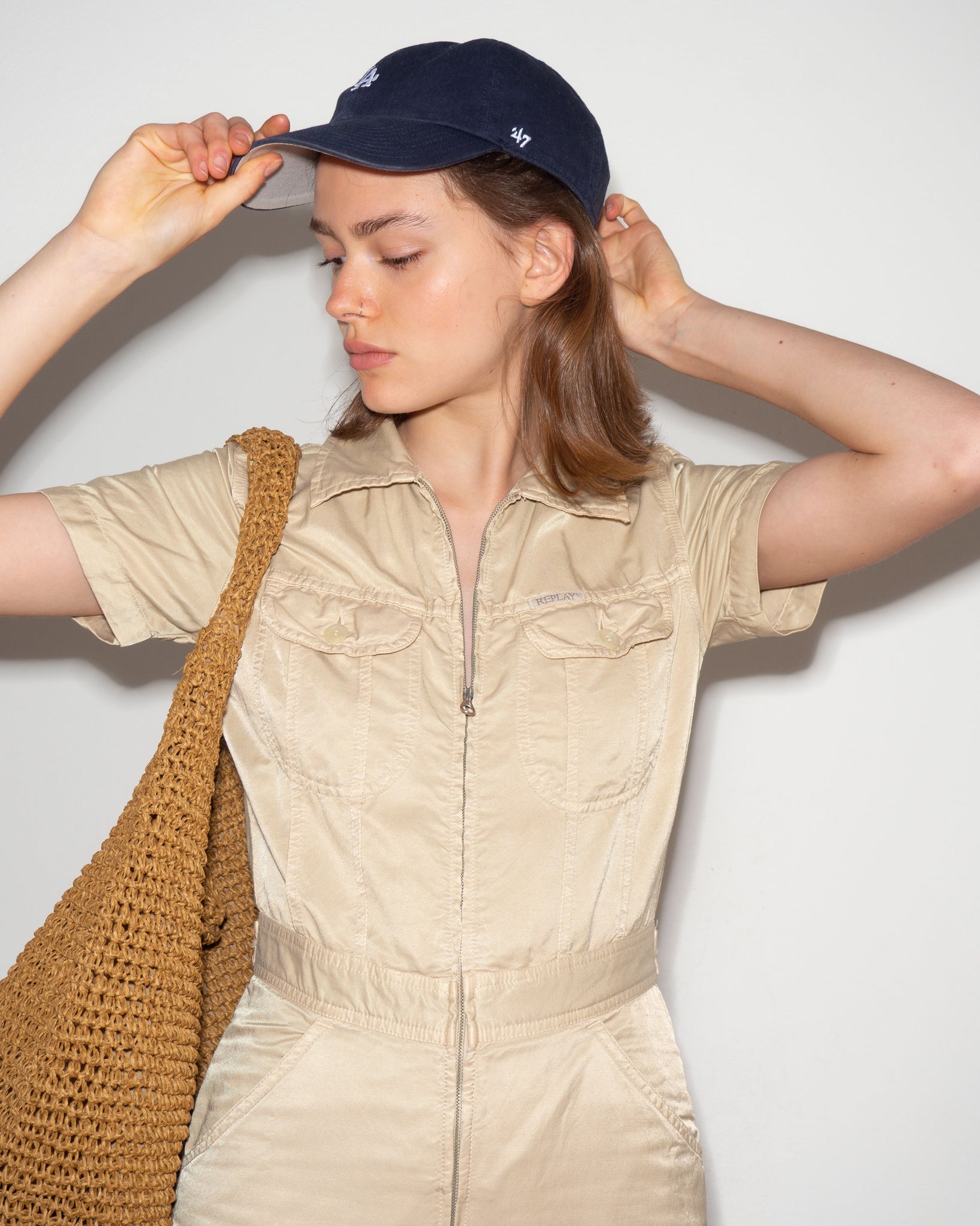 Replay Beige Dungarees