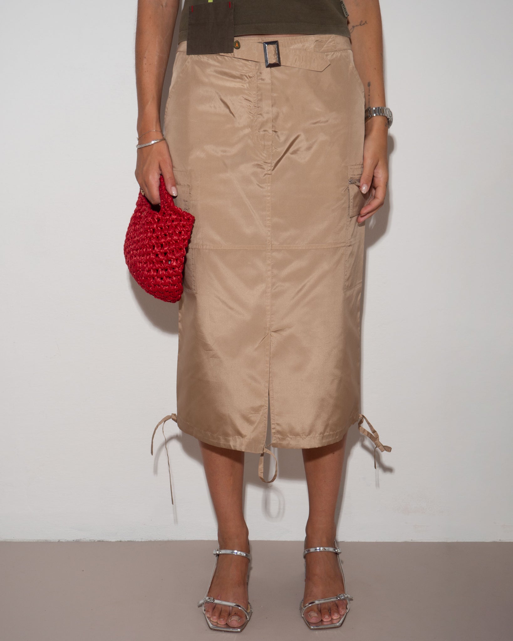 Silk Cargo Skirt