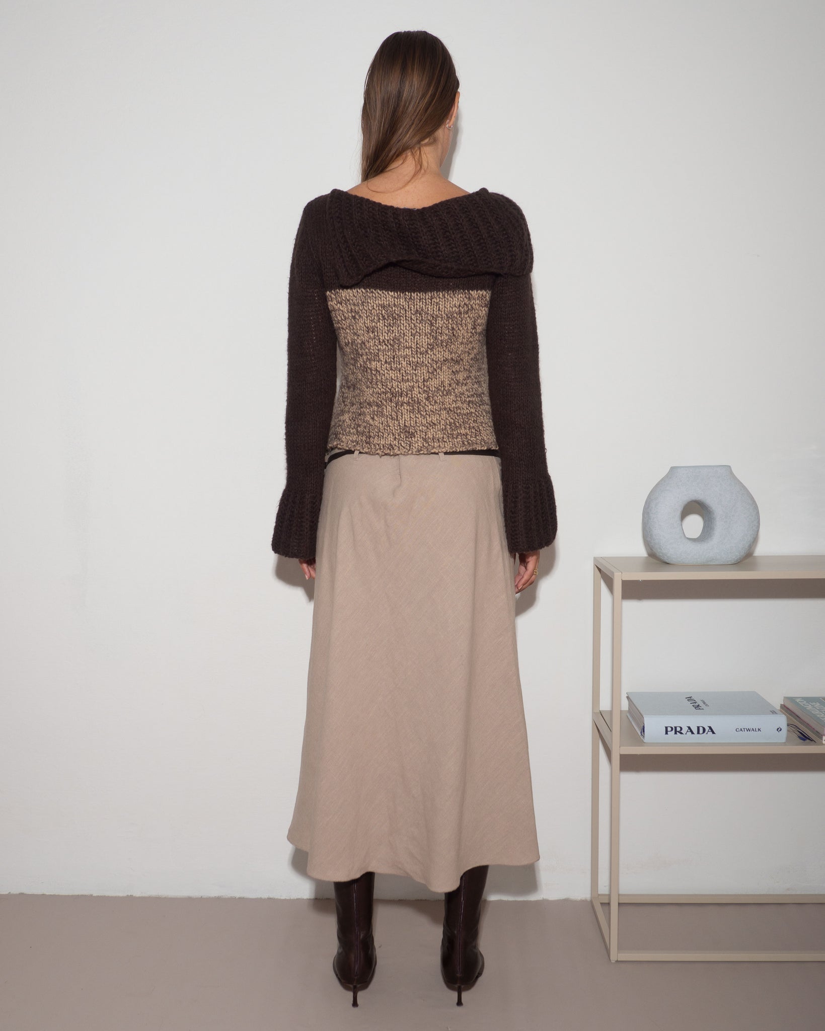 Linen Beige Skirt (inc. belt)