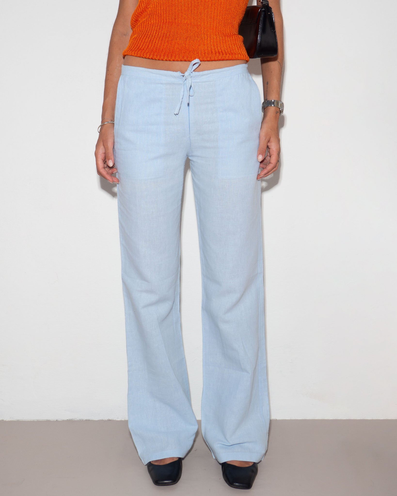 Blue Linen Pants