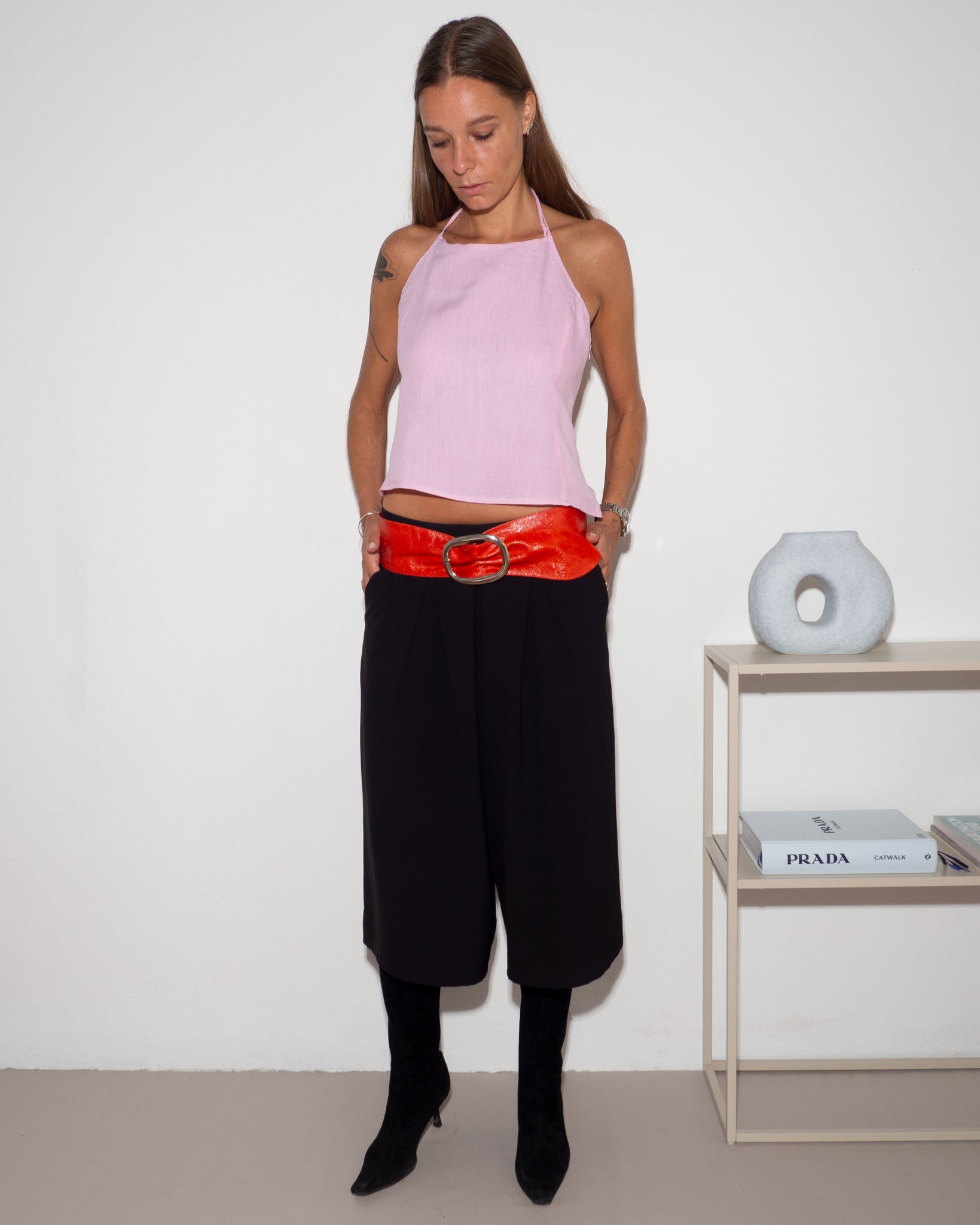 Pleated 3/4 Pants